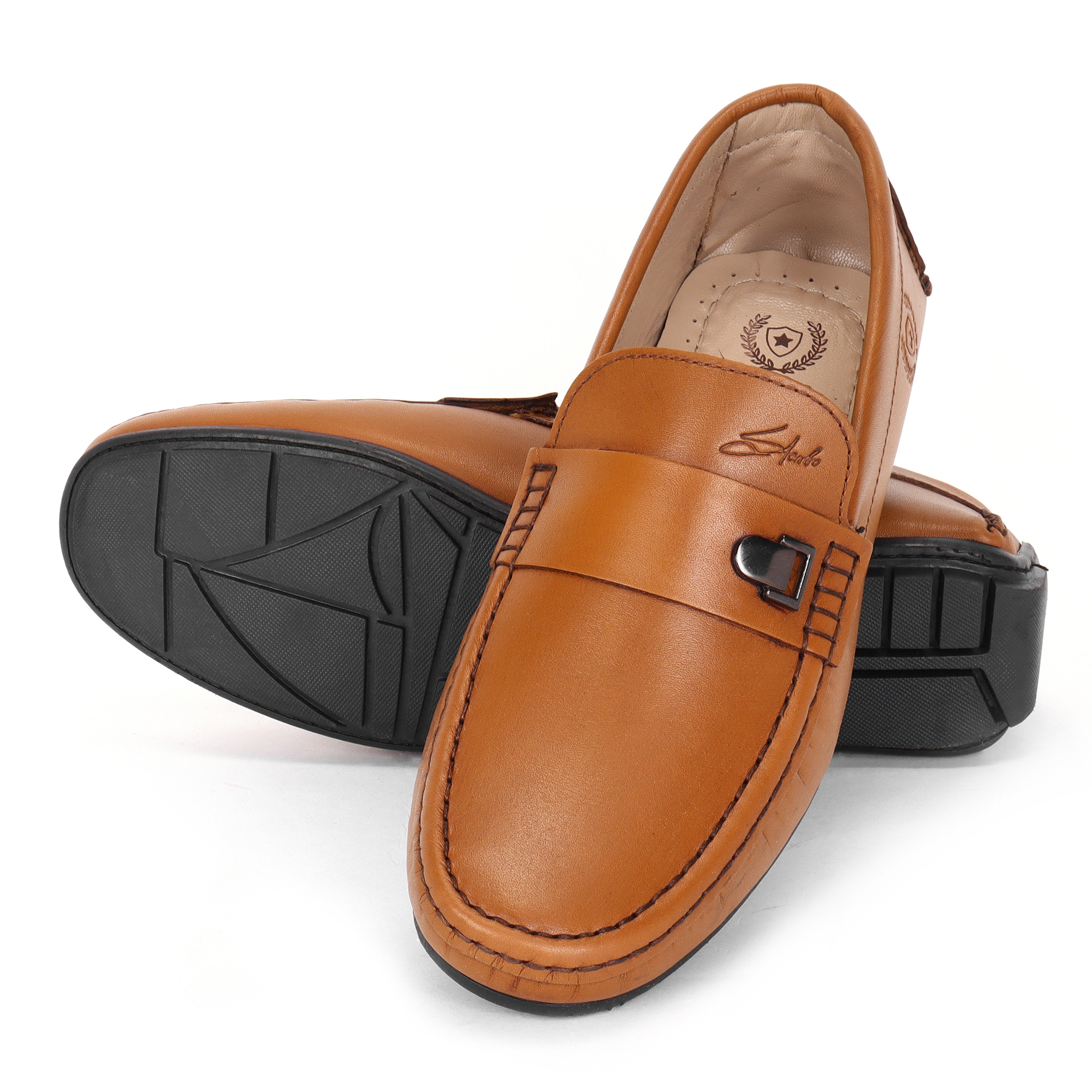 Stargo Stylish Tan Loafers for Men | Synthetic Leather Slip-On Buckle Casual Shoes Loafers For Men