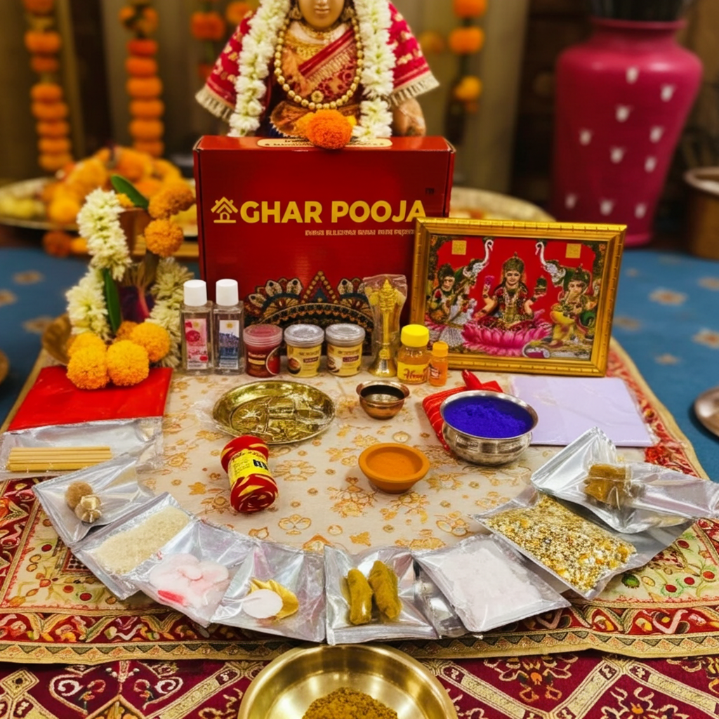 Ghar Pooja New Office Opening Puja Samagri Kit (Pack of 32 Items)