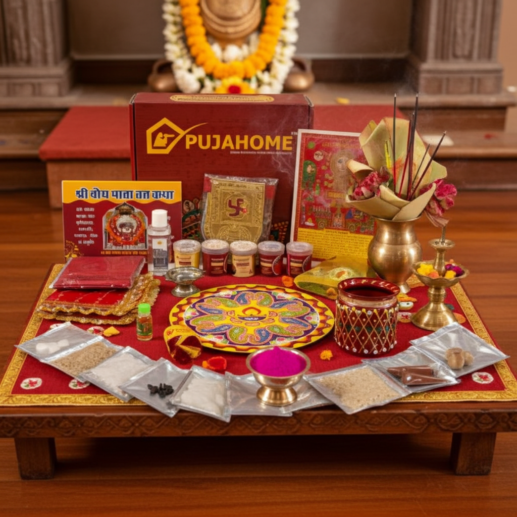All-in-One Karwa Chauth Puja: Complete 30+ Item Samagri & Decorative Thali Set