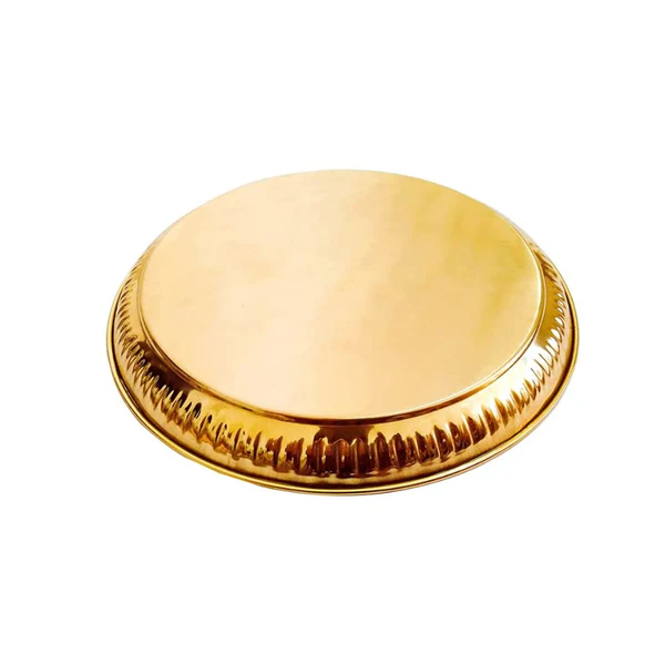Traditional Ghar Pooja Brass Pooja Pital Aarti Thali for Puja, Pooja Ceremony, Pooja Item, Size 5 Inch