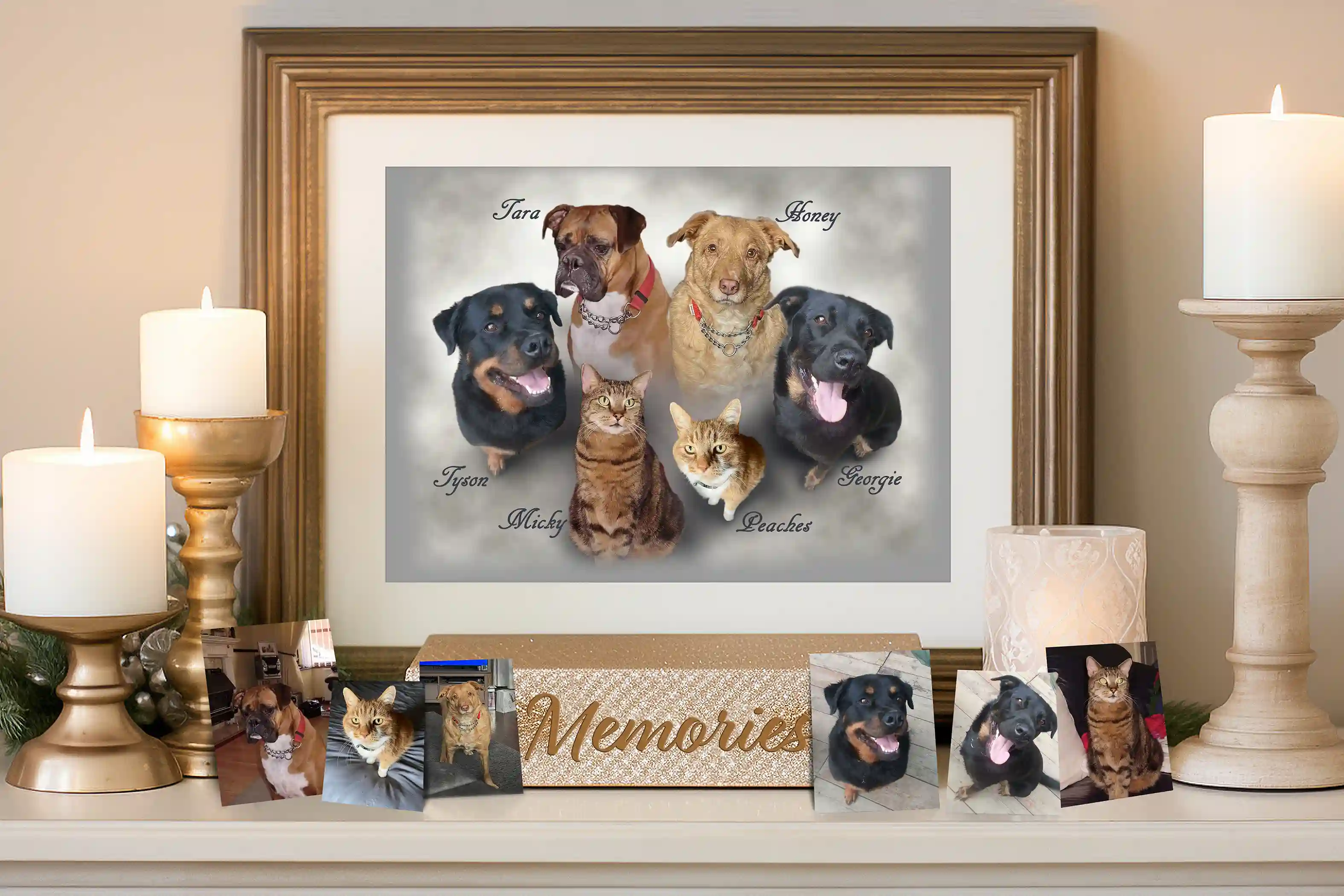 Pet Montage, Dog, Cat, Family