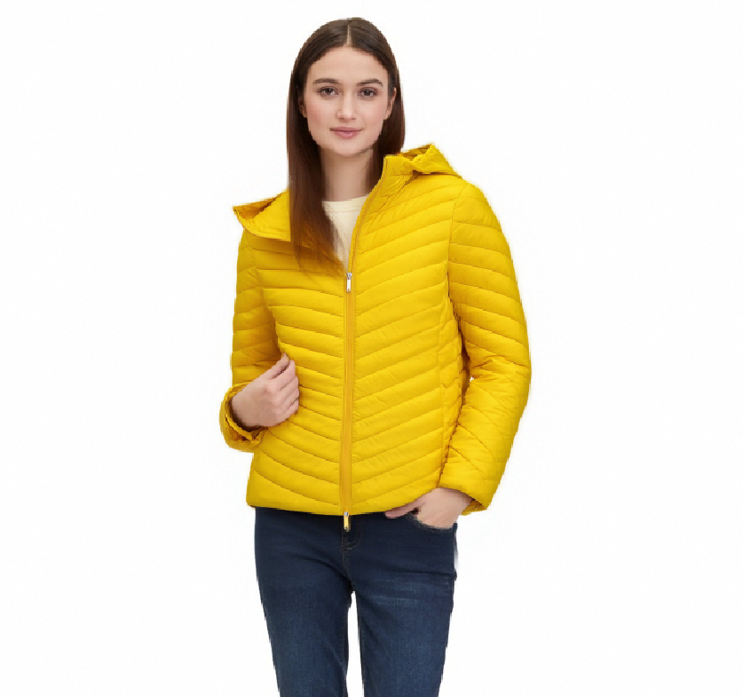 Yellow Hooded Padded Jacket