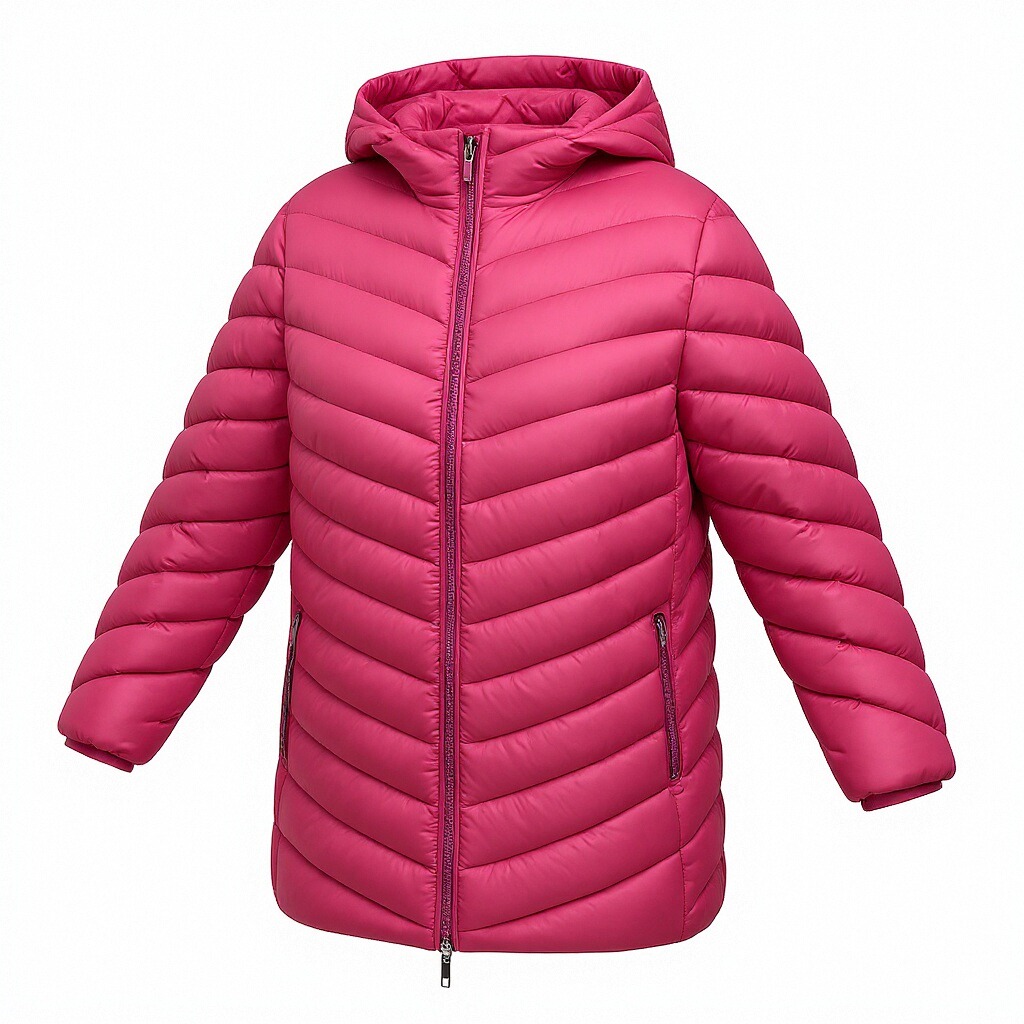 Pink Hooded Padded Jacket