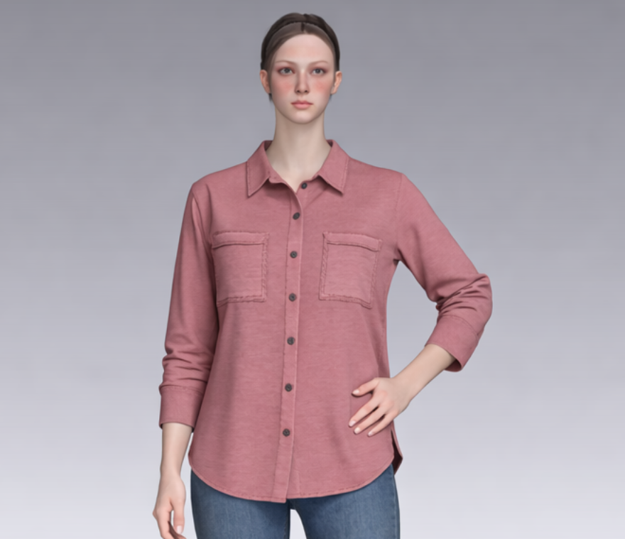 Women's Pink Button-Up Shirt