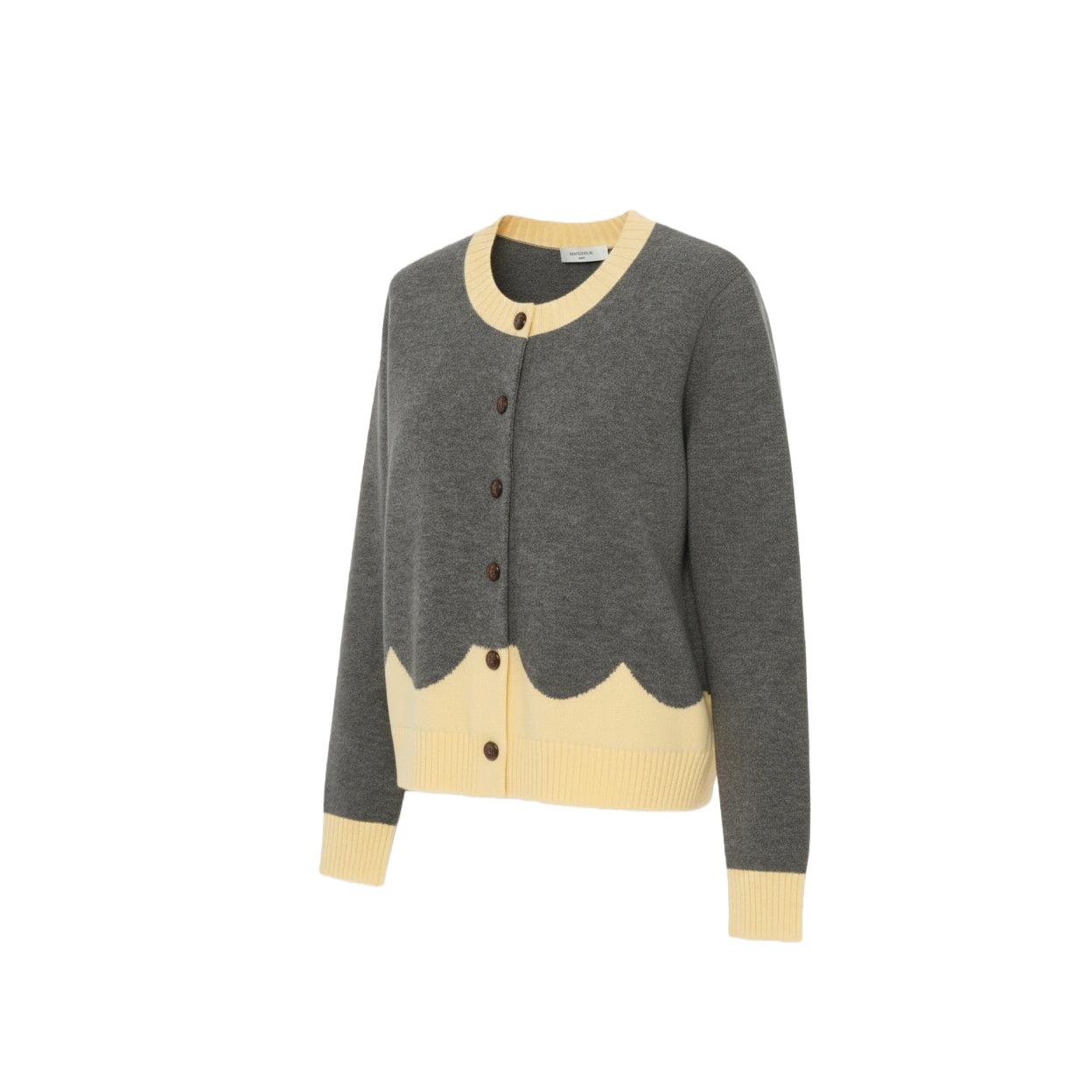 Gray and Yellow Button-Up Cardigan