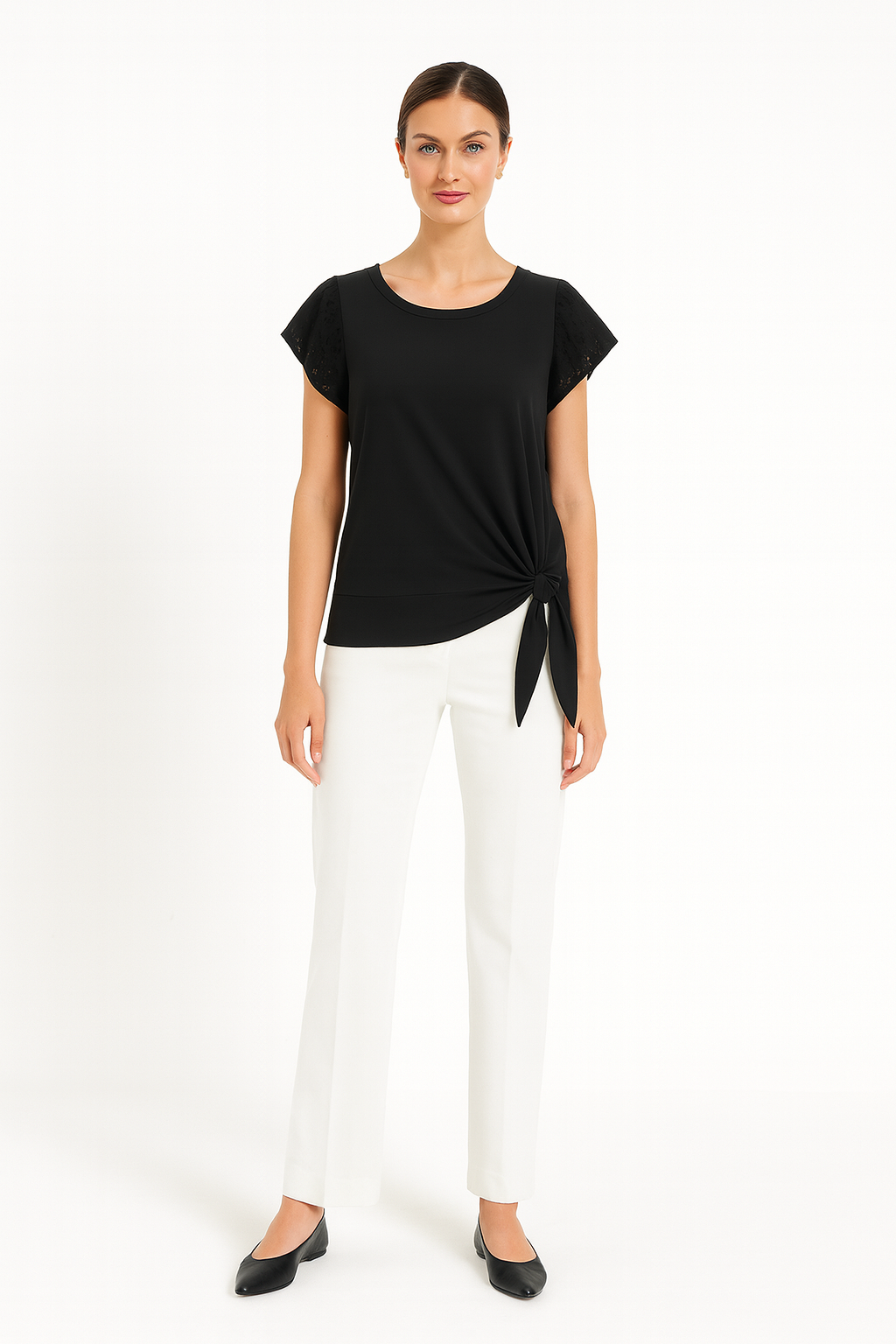 Black Knot-Front Shirt