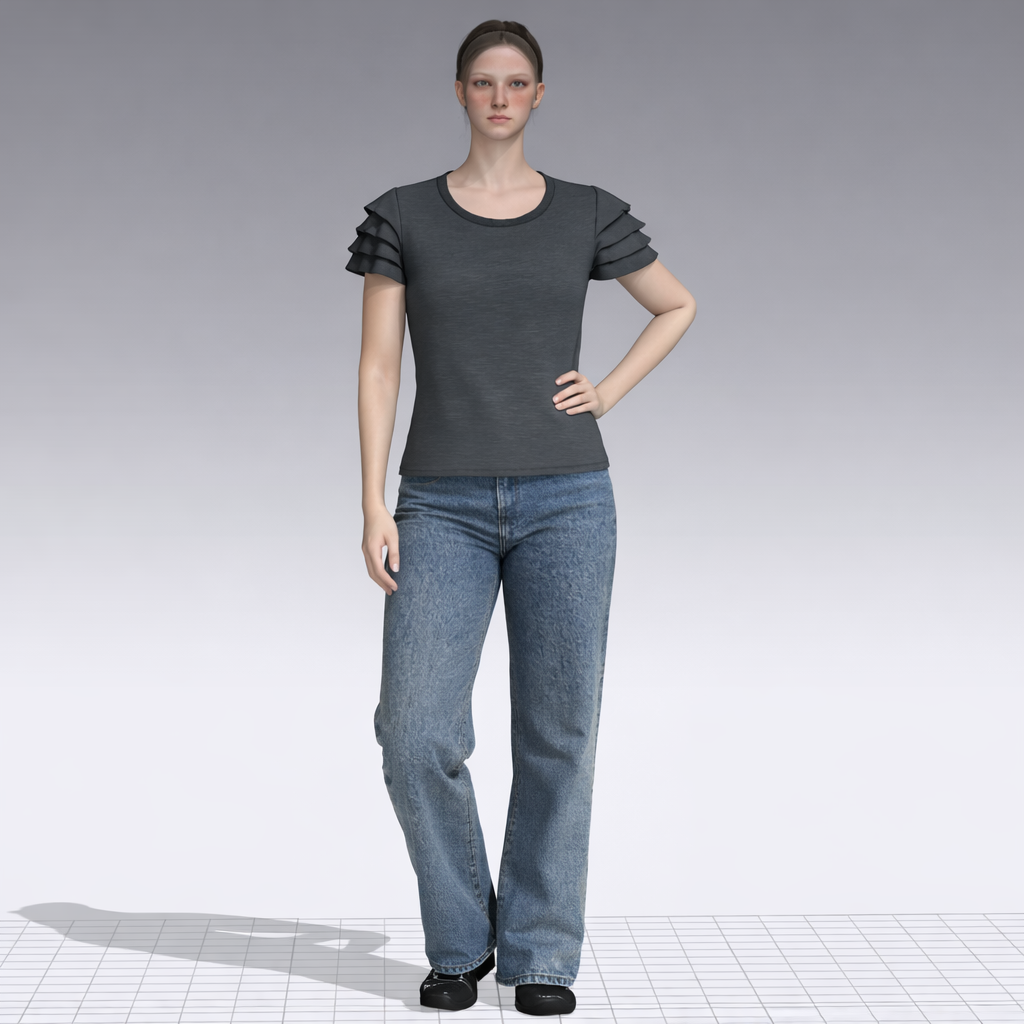 Women's Ruffle Sleeve T-Shirt