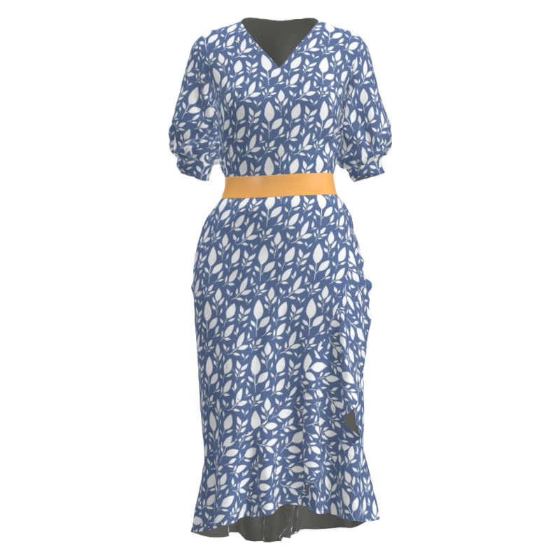 Floral Puff  Print Dress