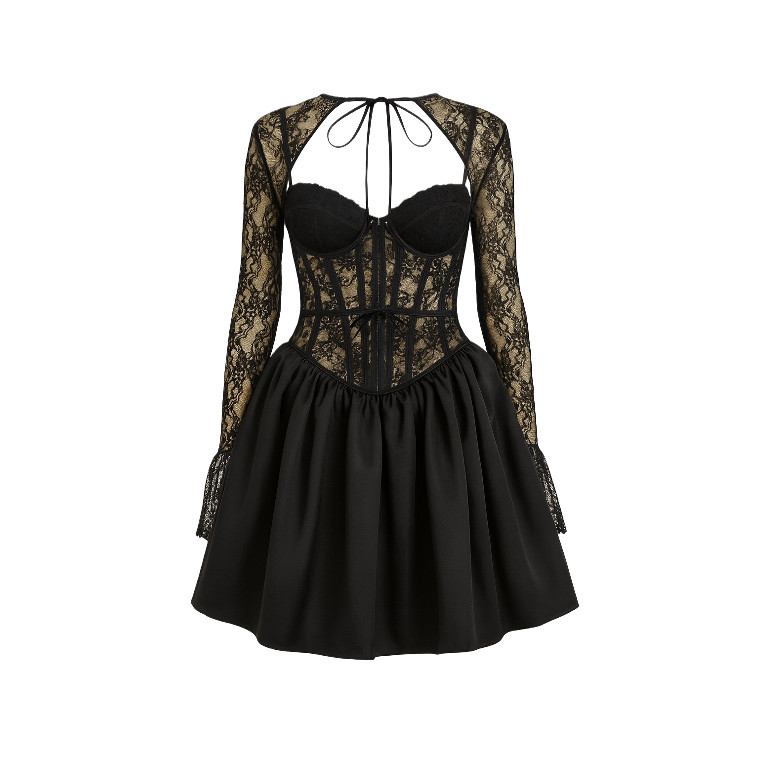 Black Lace Corset Dress