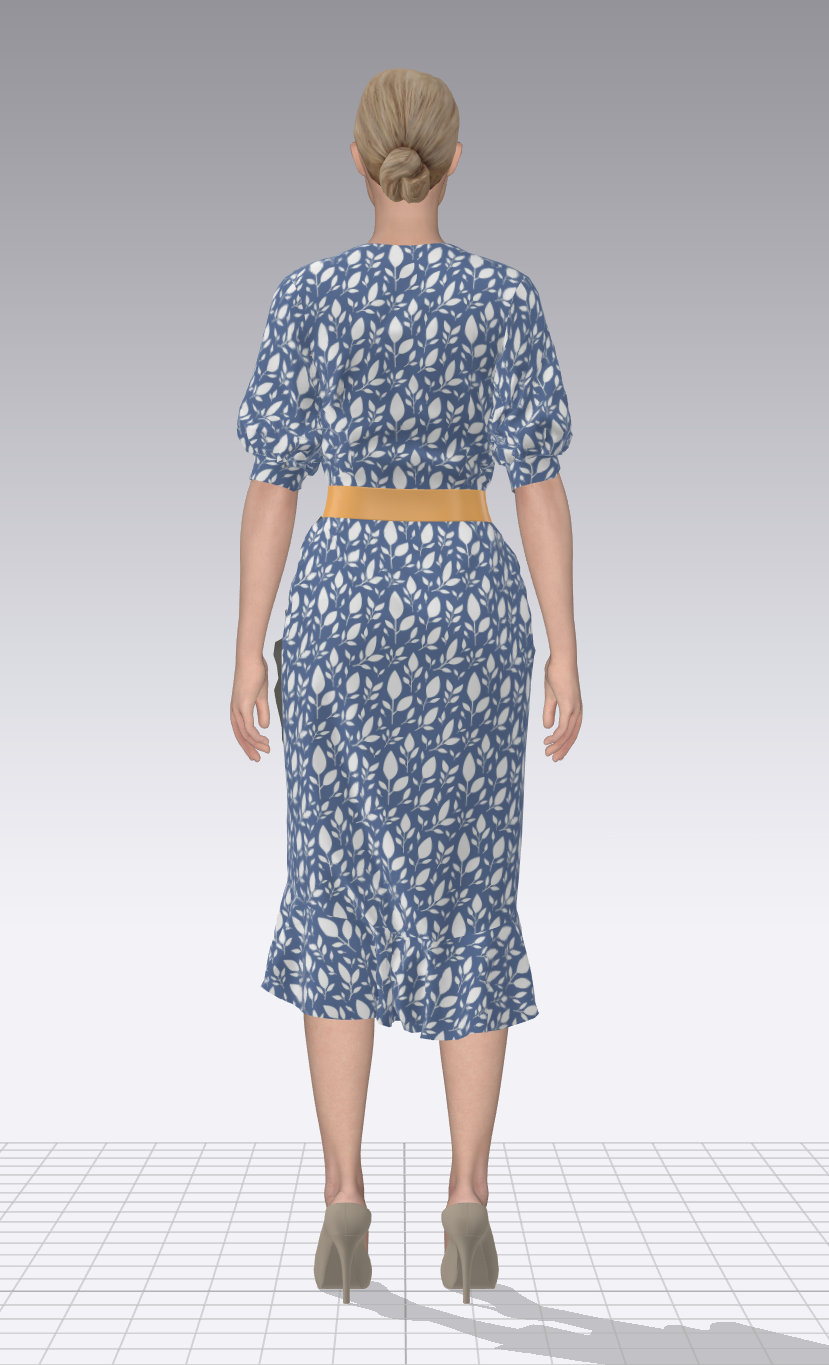 Floral Puff  Print Dress