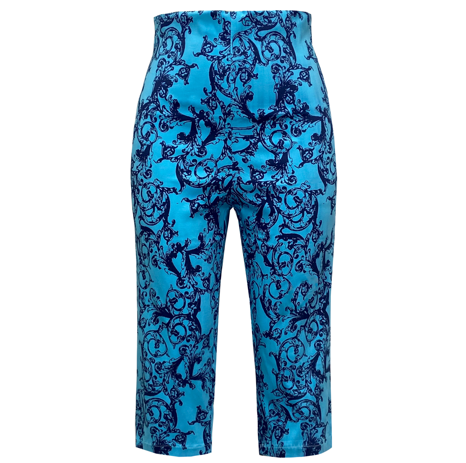 Blue Baroque Patterned Bermuda Shorts