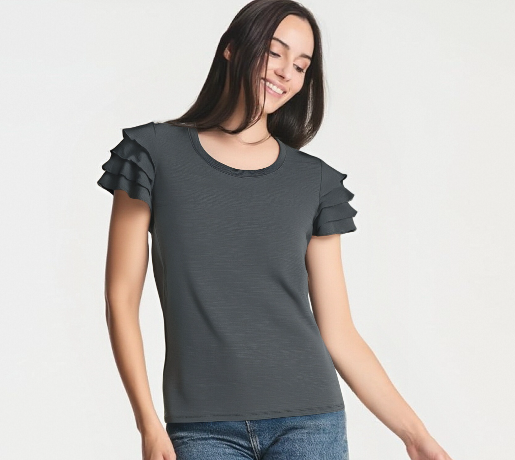Women's Ruffle Sleeve T-Shirt