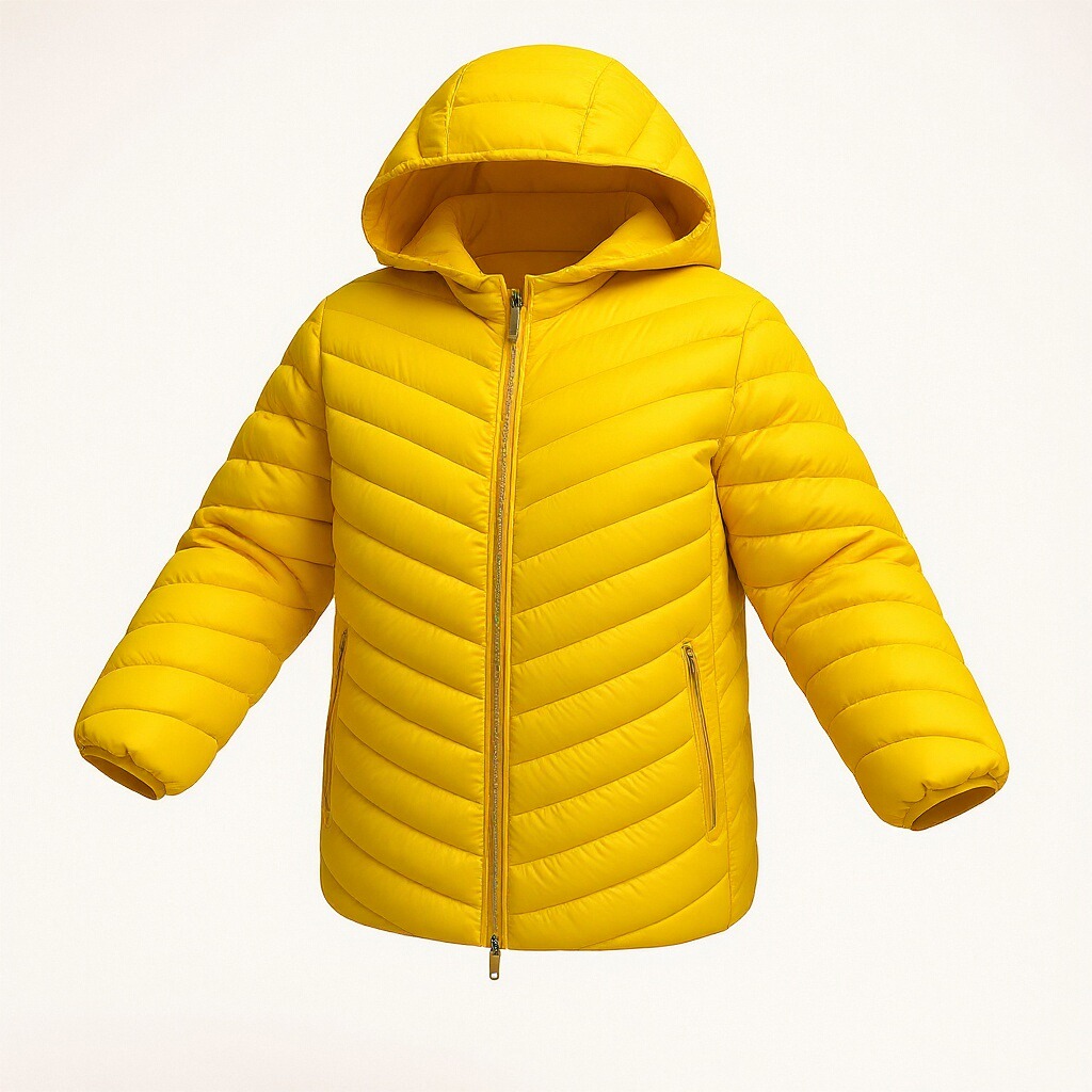 Yellow Hooded Padded Jacket