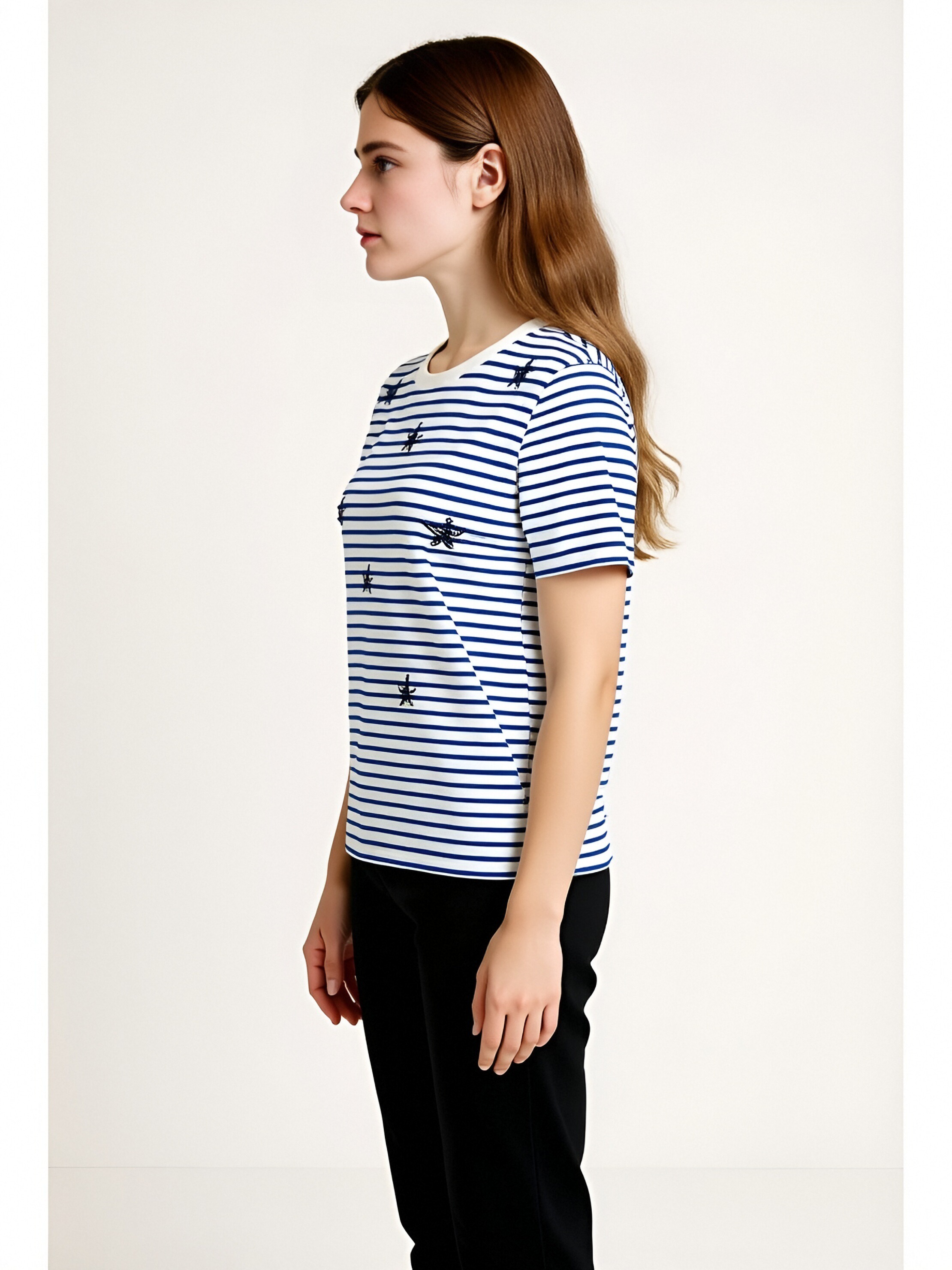 Blue and White Striped T-Shirt