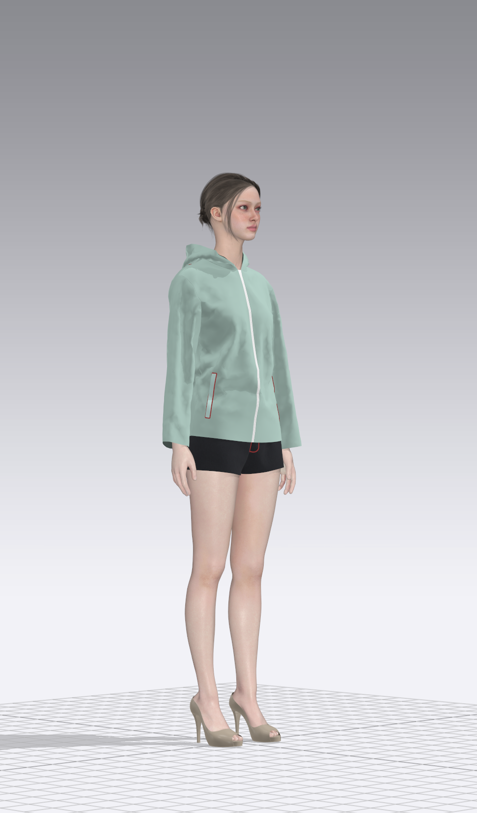 Light Blue Hooded Jacket