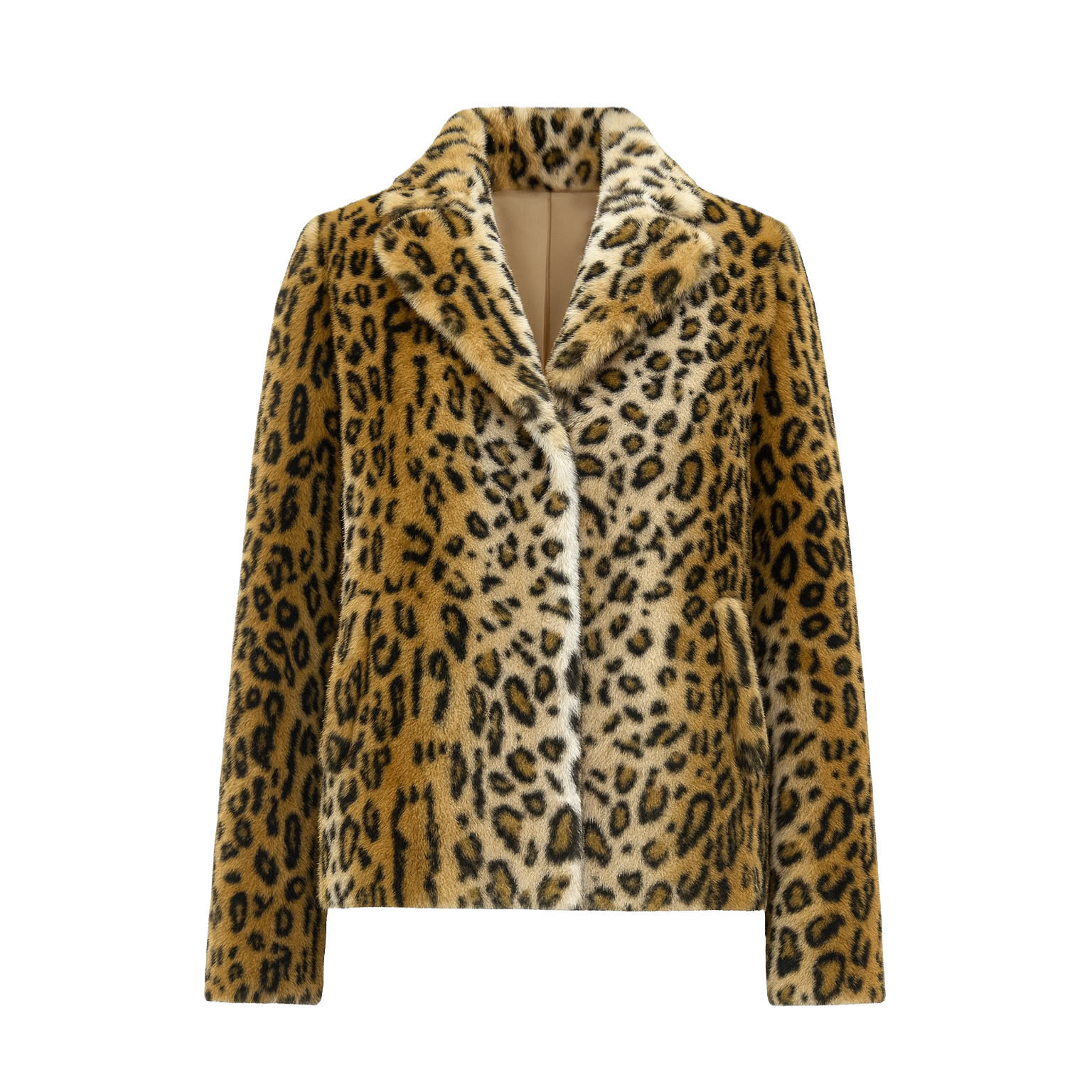 Leopard Print Faux Fur Jacket