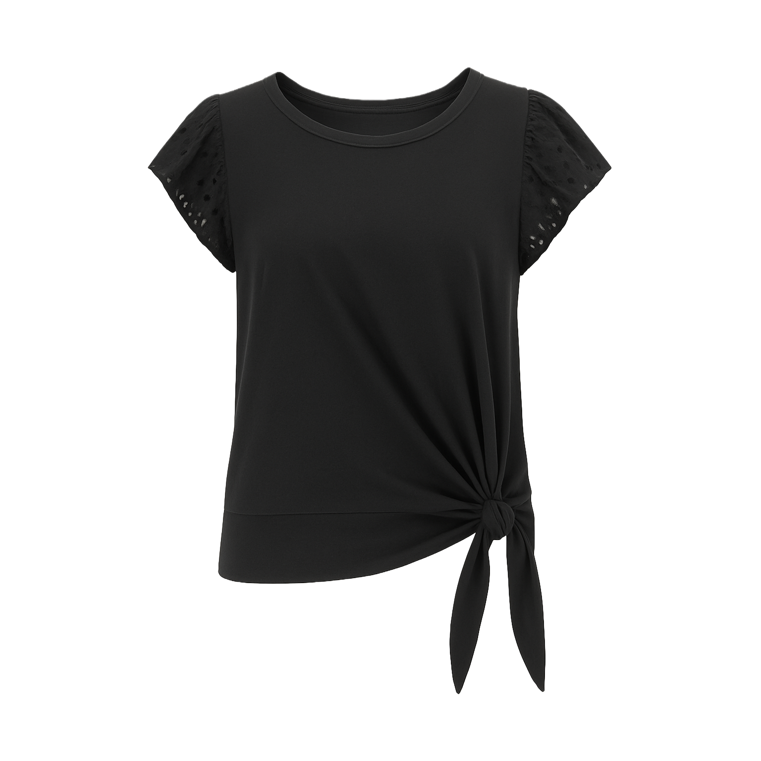 Black Knot-Front Shirt