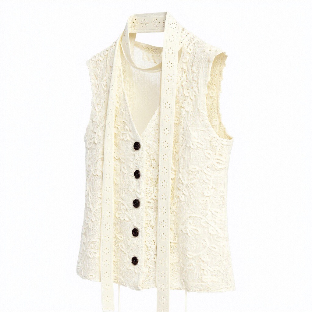 Elegant Ivory Lace Vest