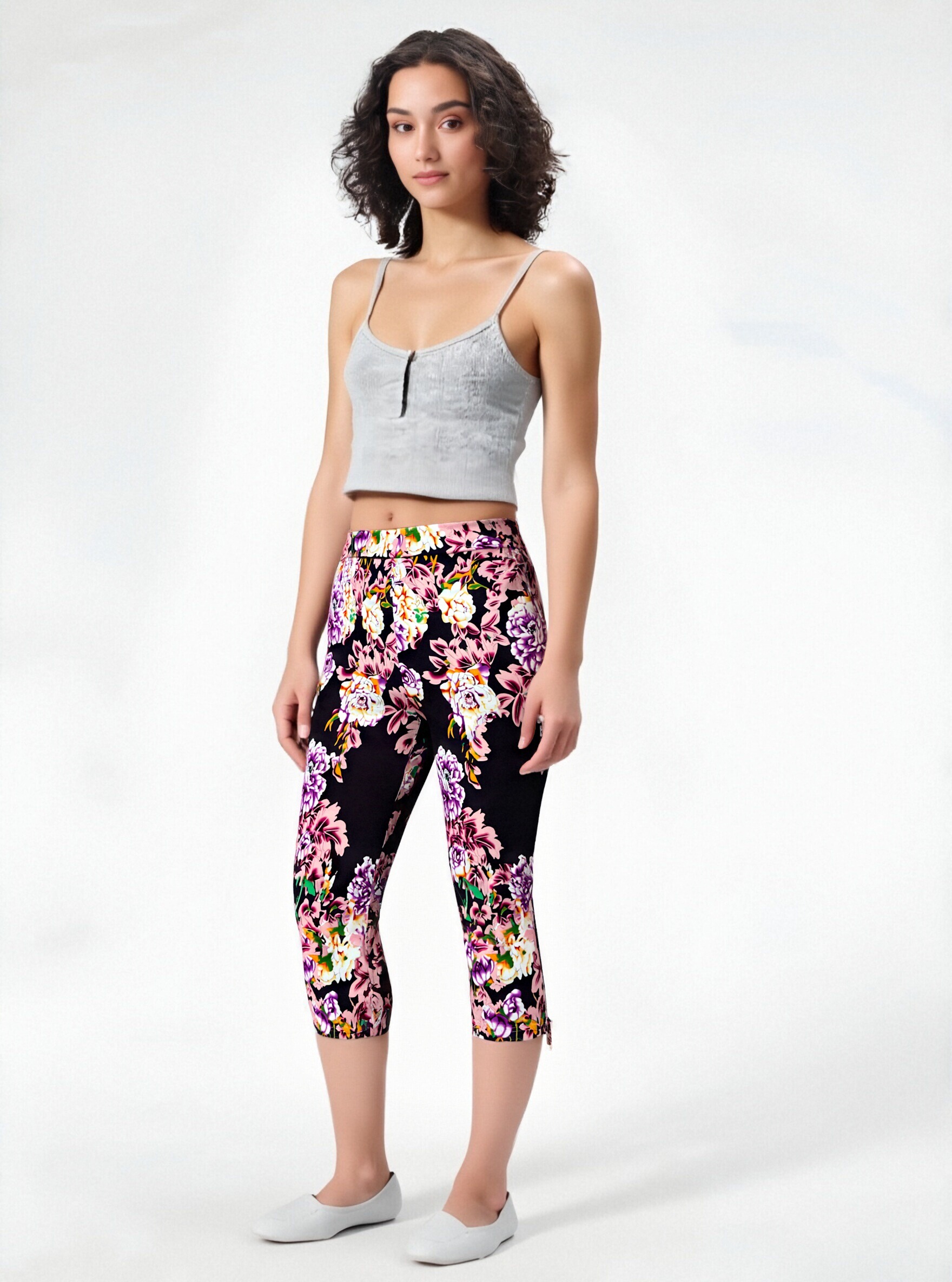 Floral Print Capri Pants