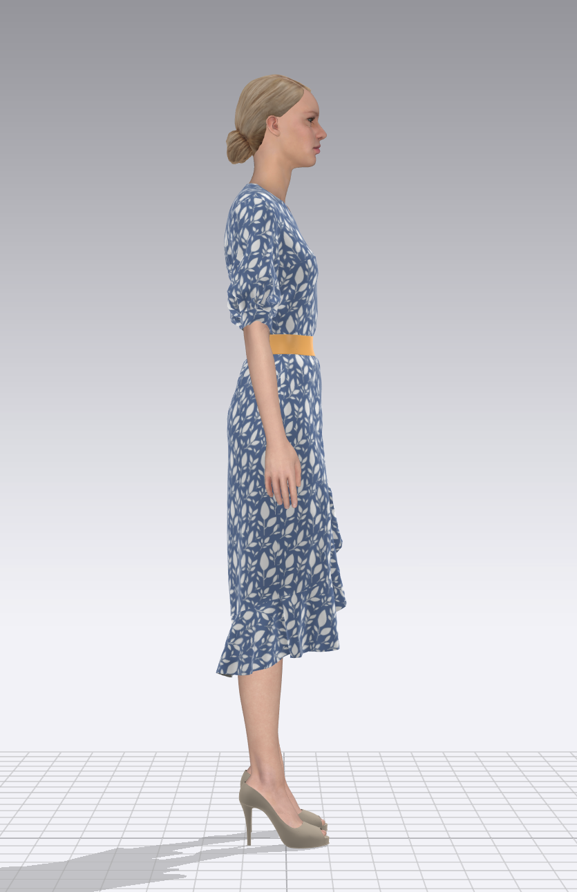 Floral Puff  Print Dress