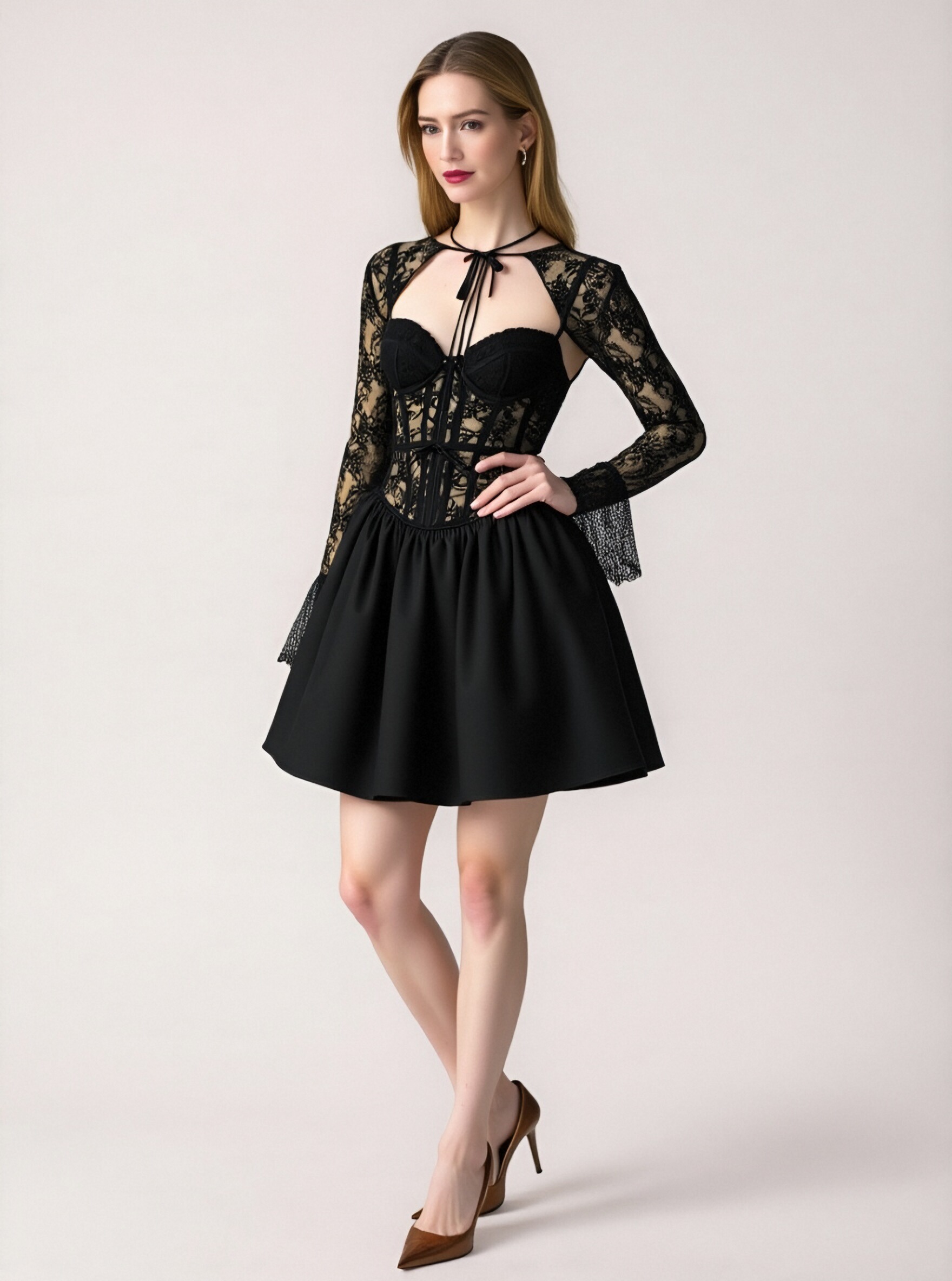 Black Lace Corset Dress