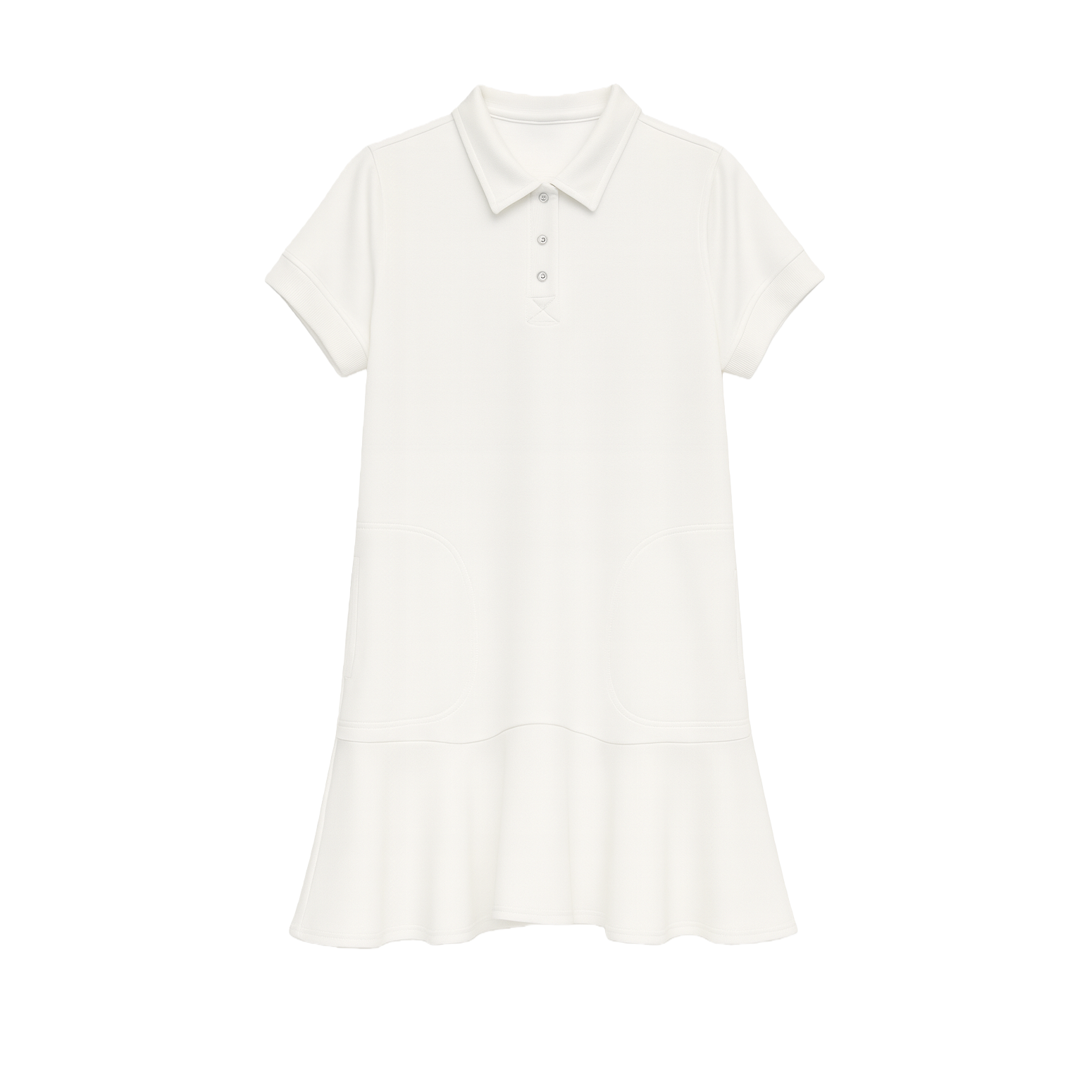 White Polo Collar Dress