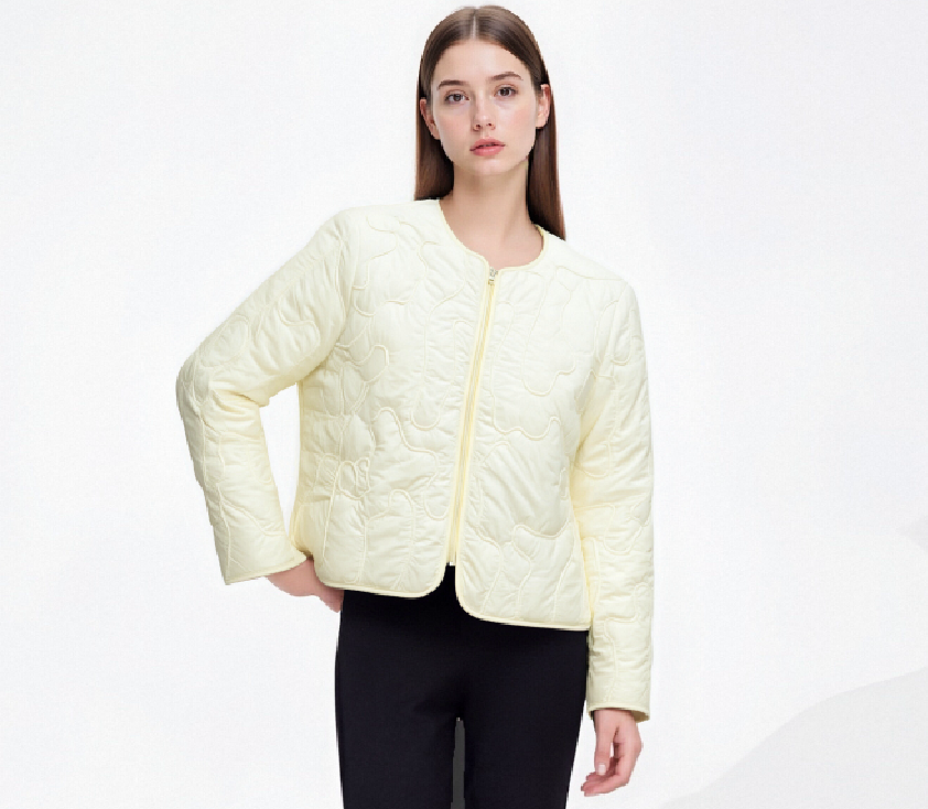 Cream Quilted Jacket