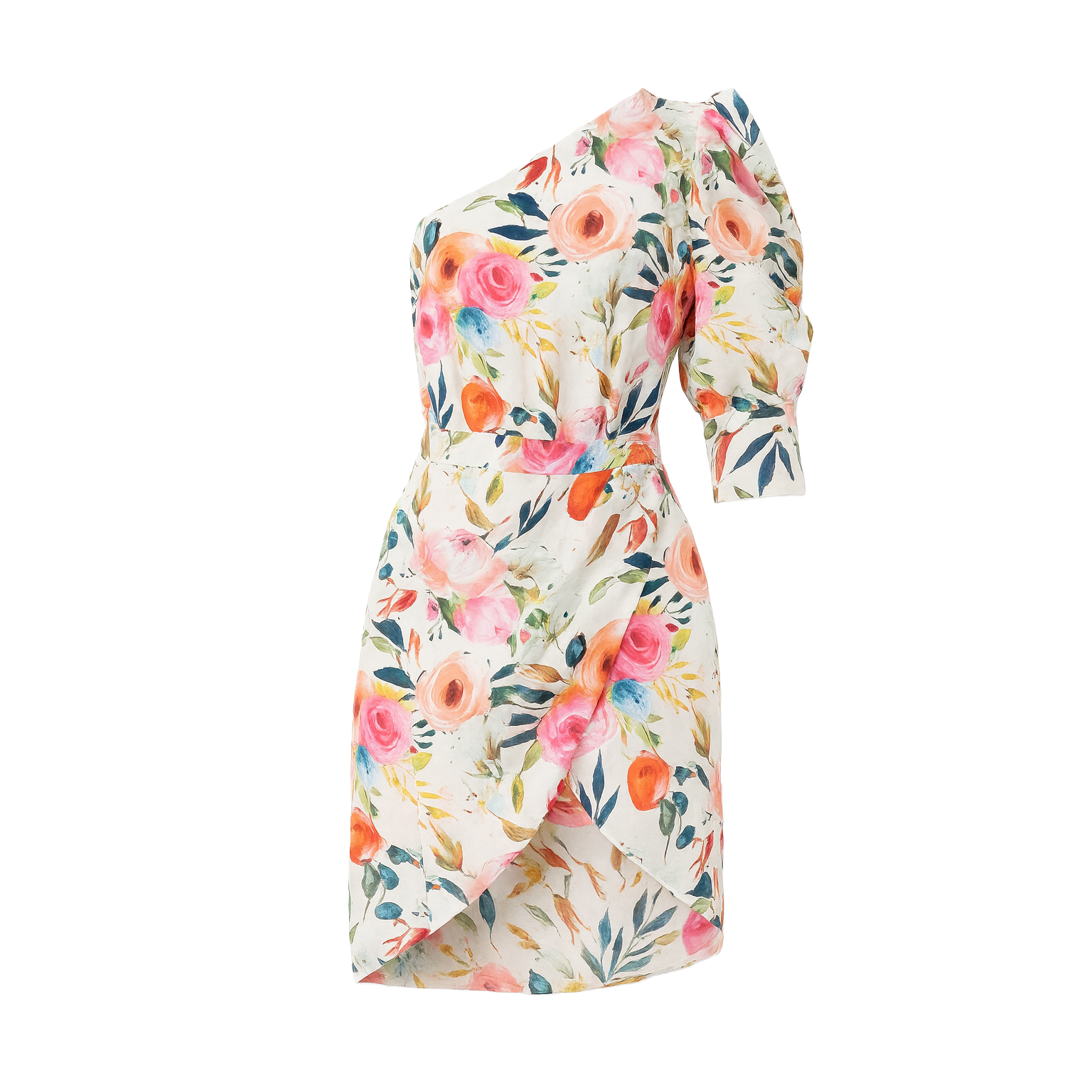 Floral One-Shoulder Dress