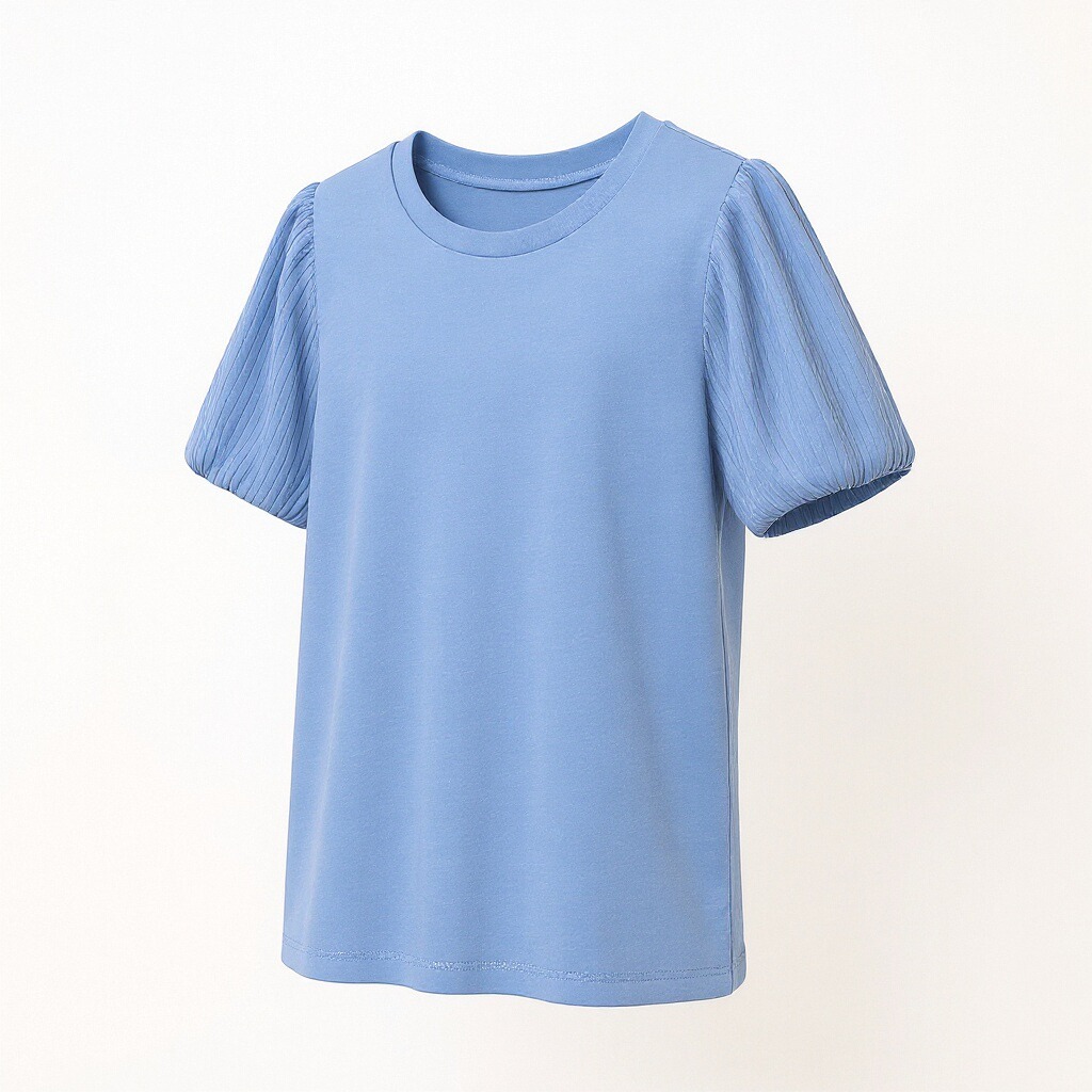 Blue Puff Sleeve T-Shirt
