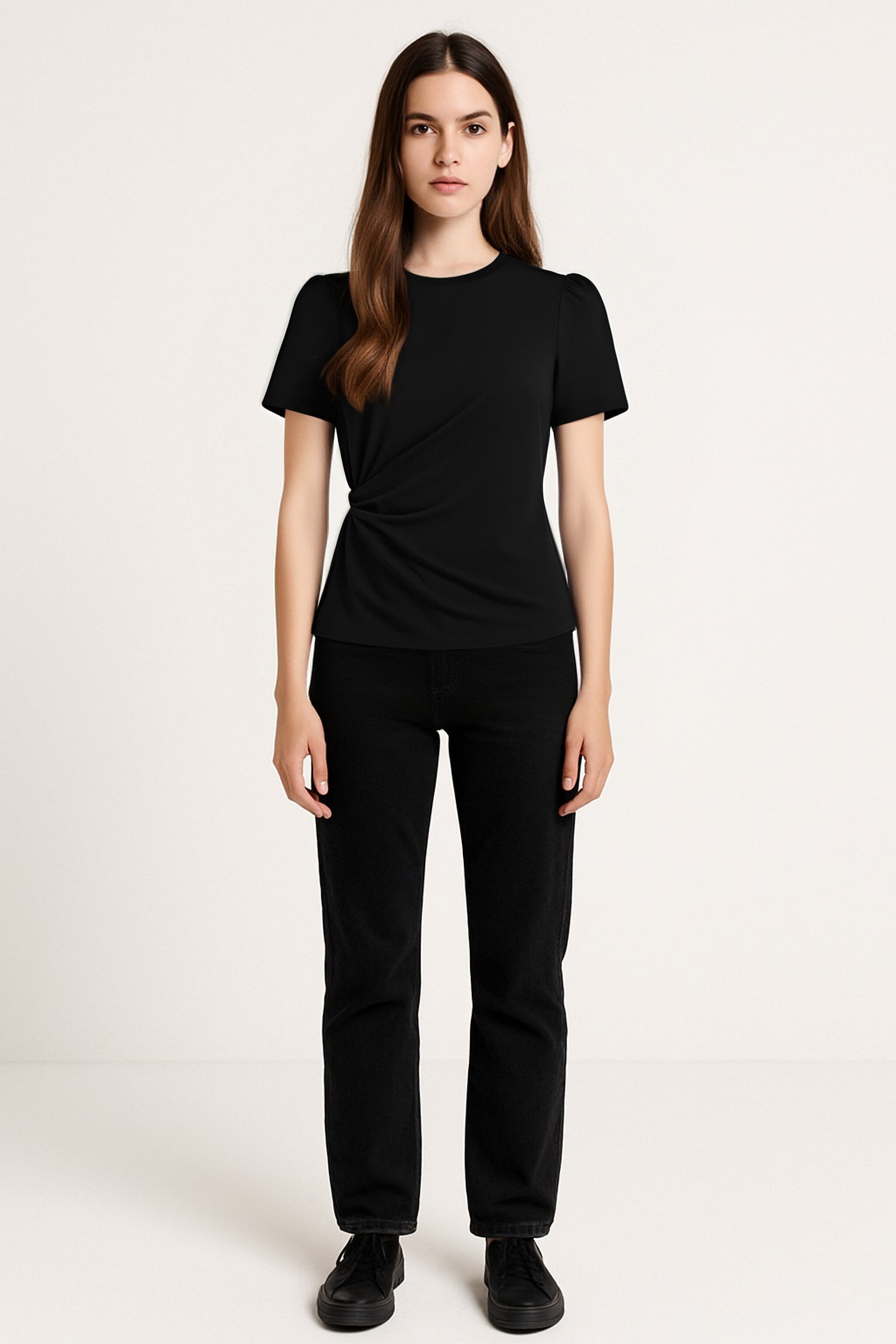 Black Short Sleeve Top