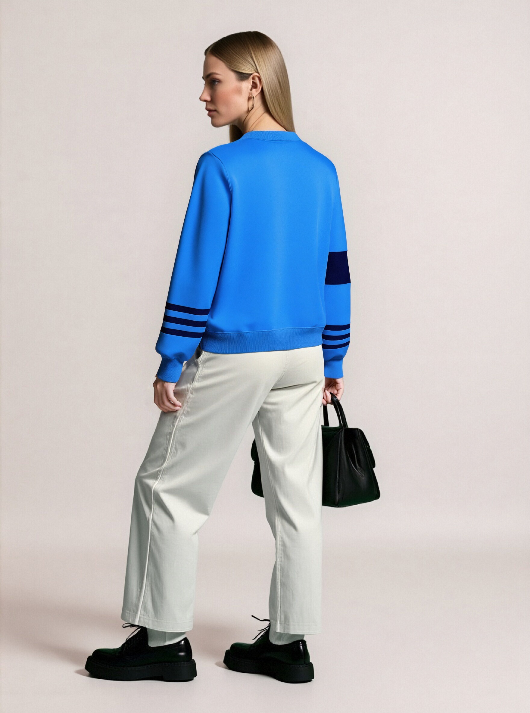 Blue Geometric Pattern Cardigan