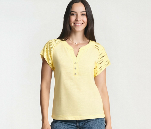 Yellow Short Sleeve Top