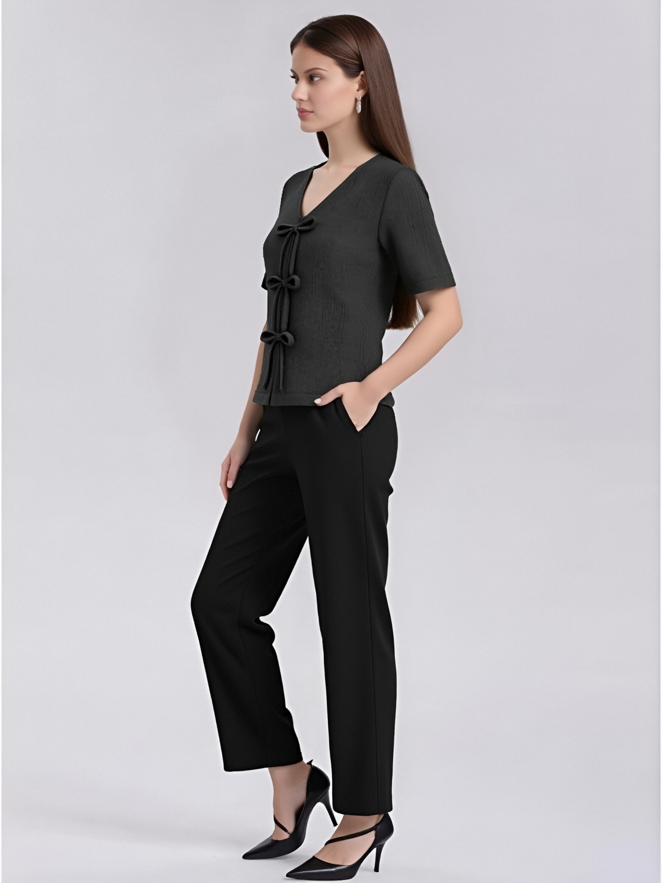 Black Short Sleeve Blouse