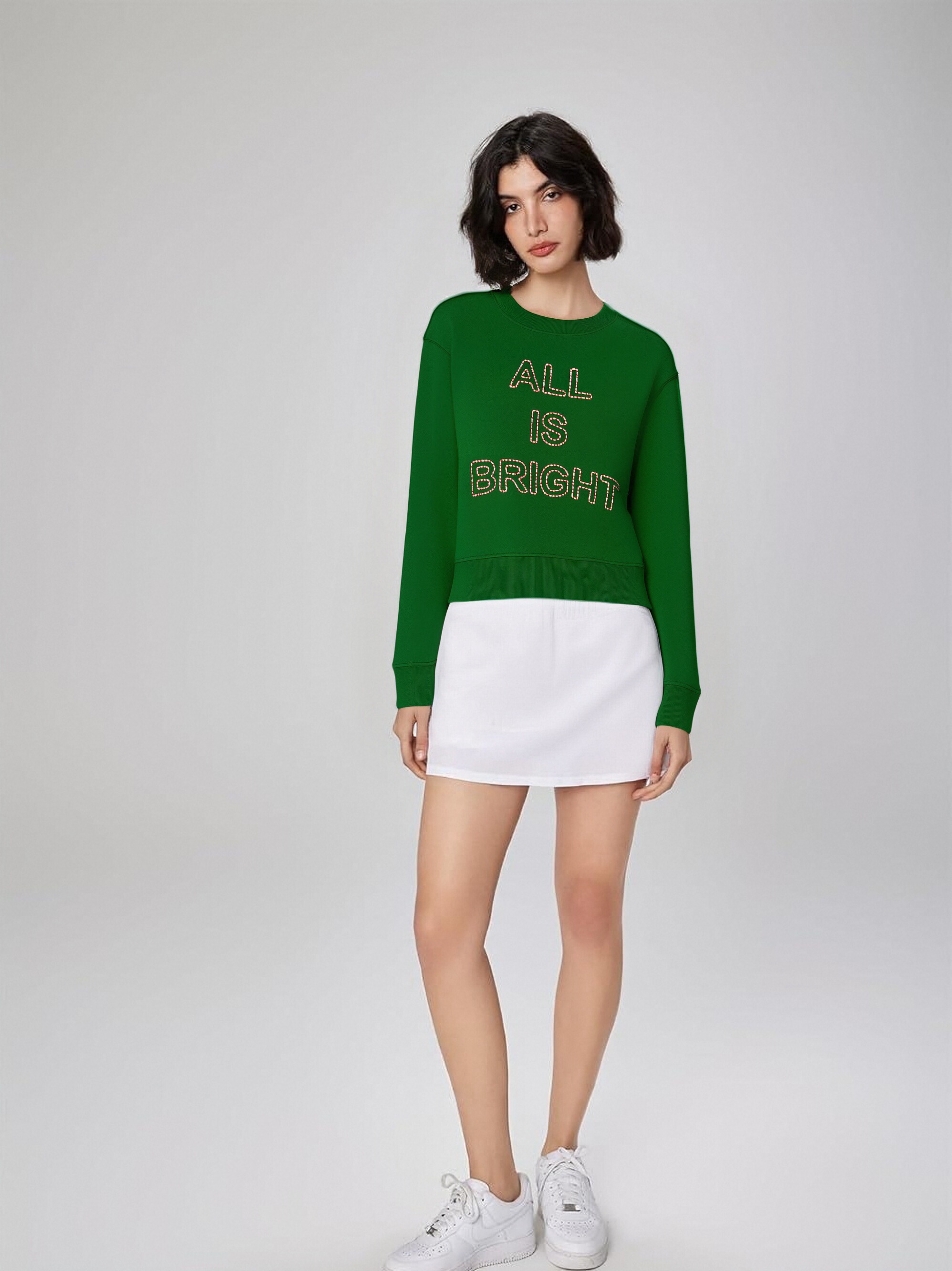 Green 'ALL IS BRIGHT' Sweatshirt
