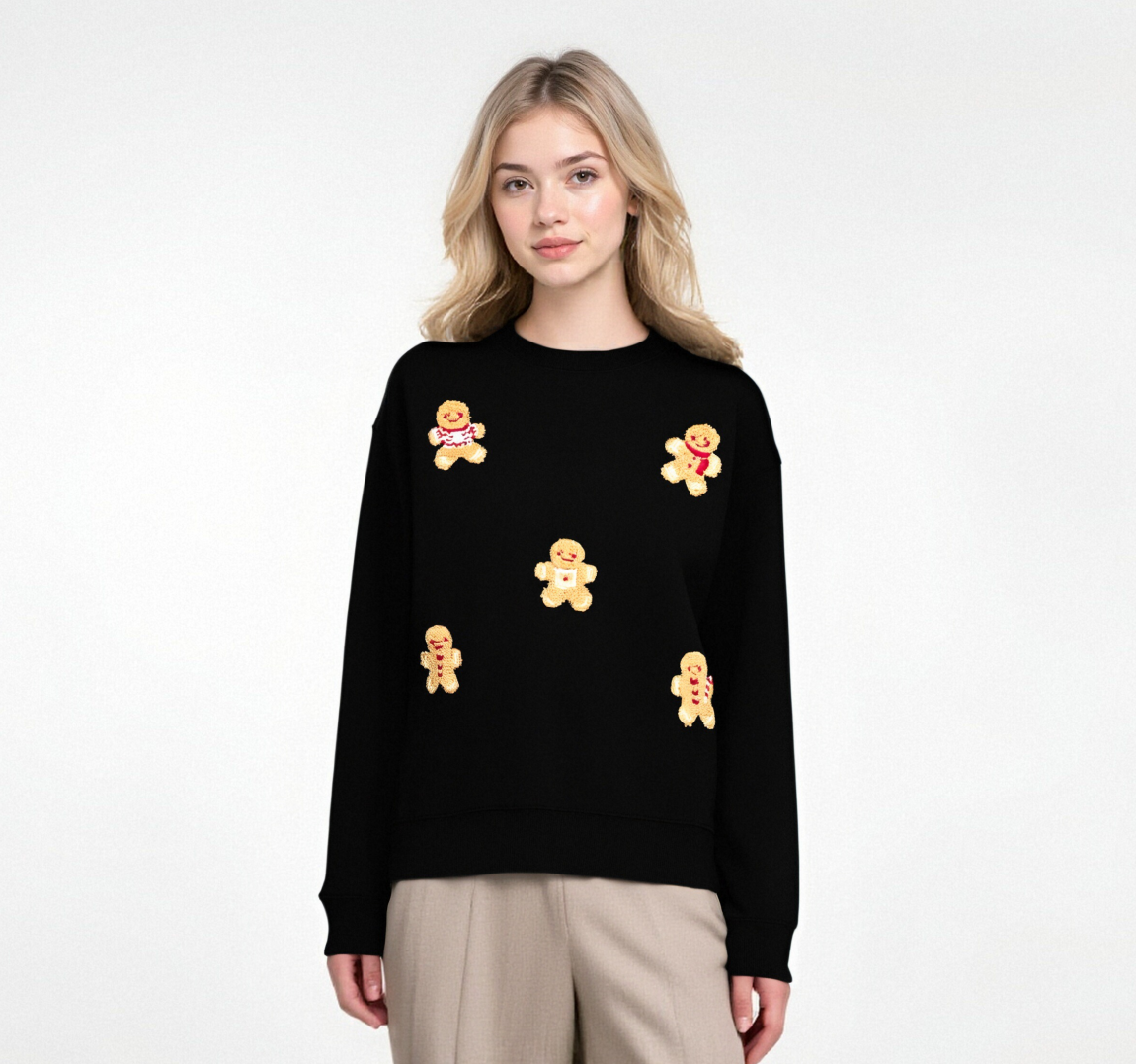 Gingerbread Cookies Black Sweatshirt