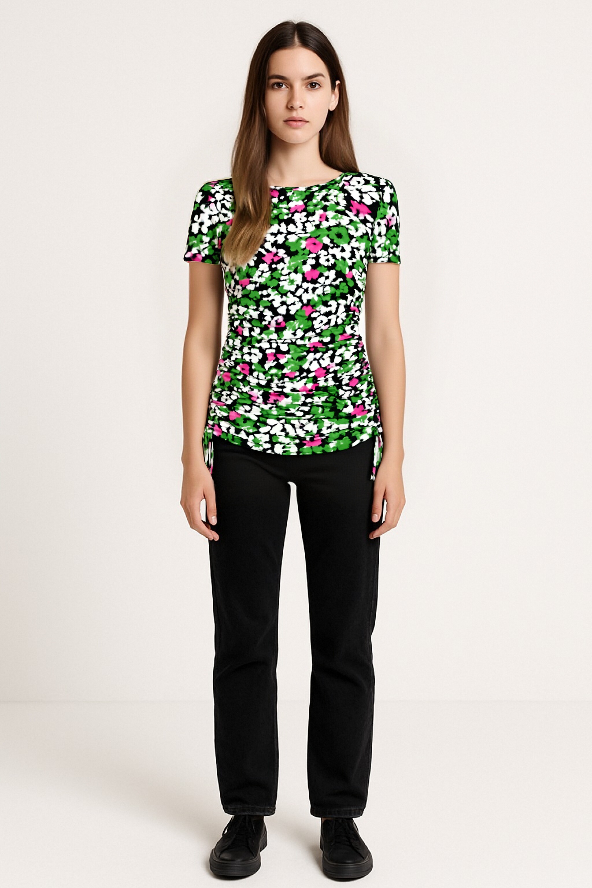 Floral Print Ruched Women's Top