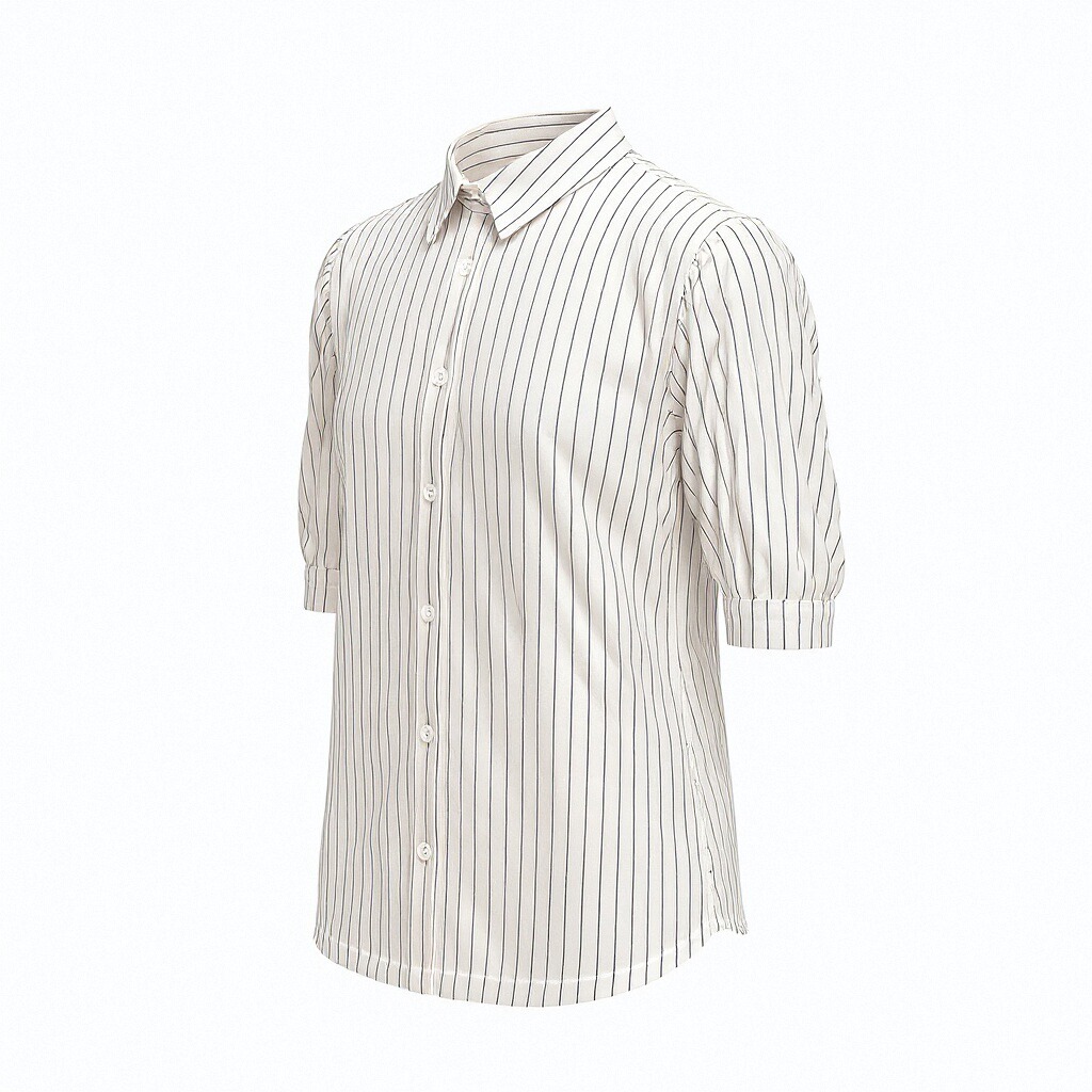 White Striped Button-Up Shirt