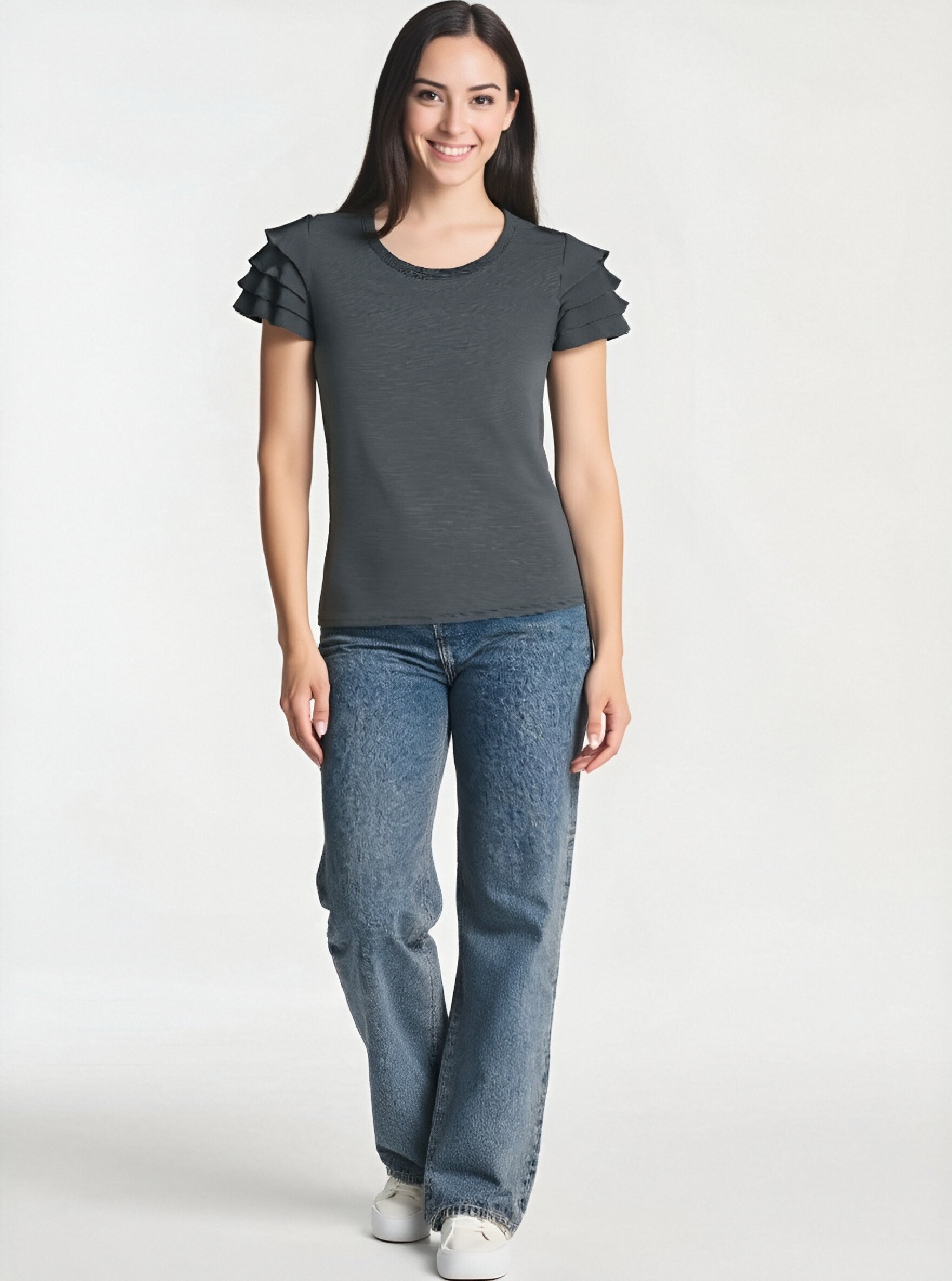 Women's Ruffle Sleeve T-Shirt