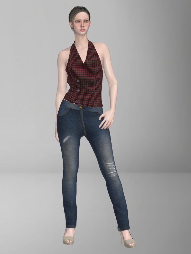  Double Breasted Check Vest