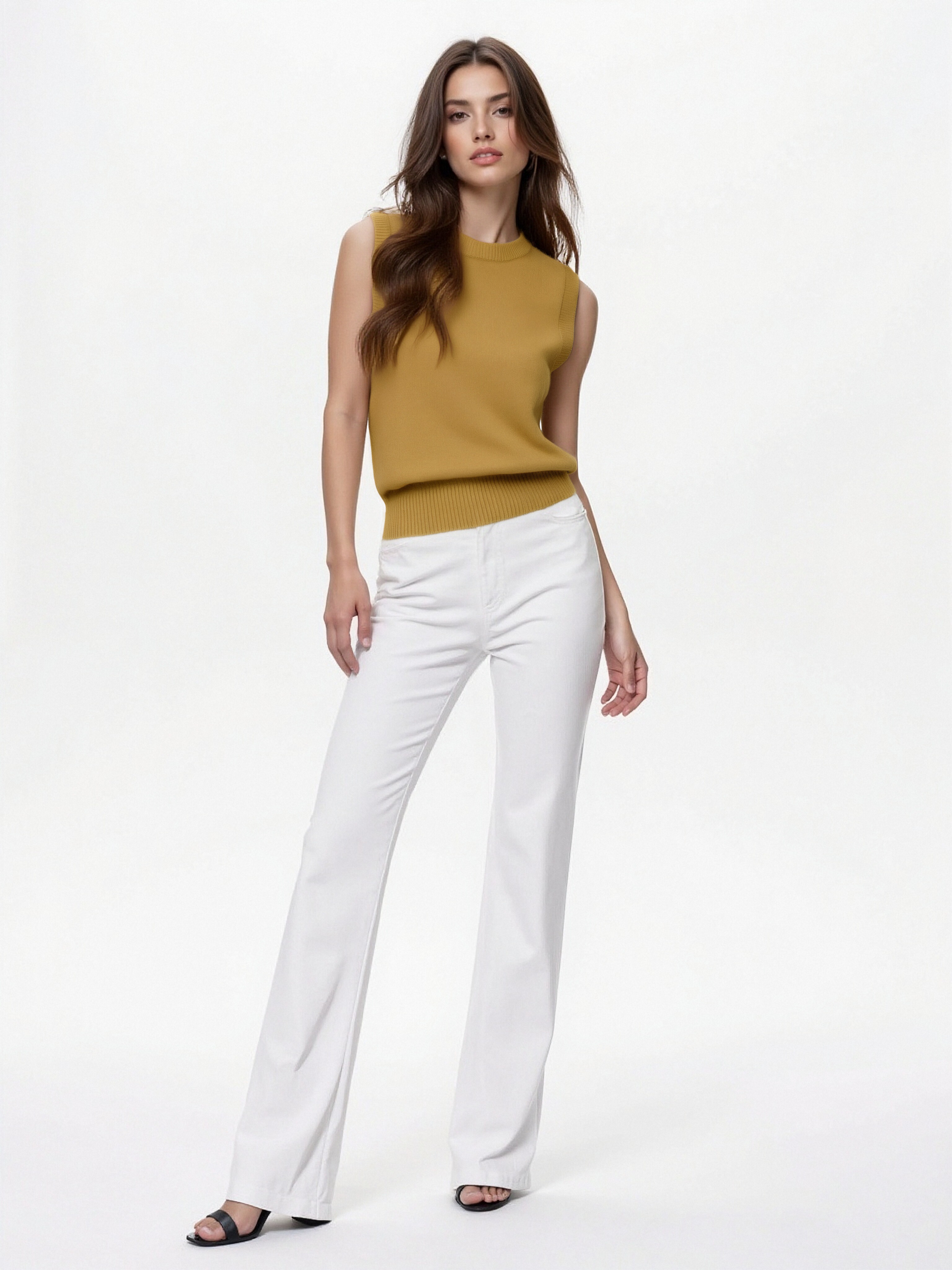 Sleeveless Knit Sweater Vest