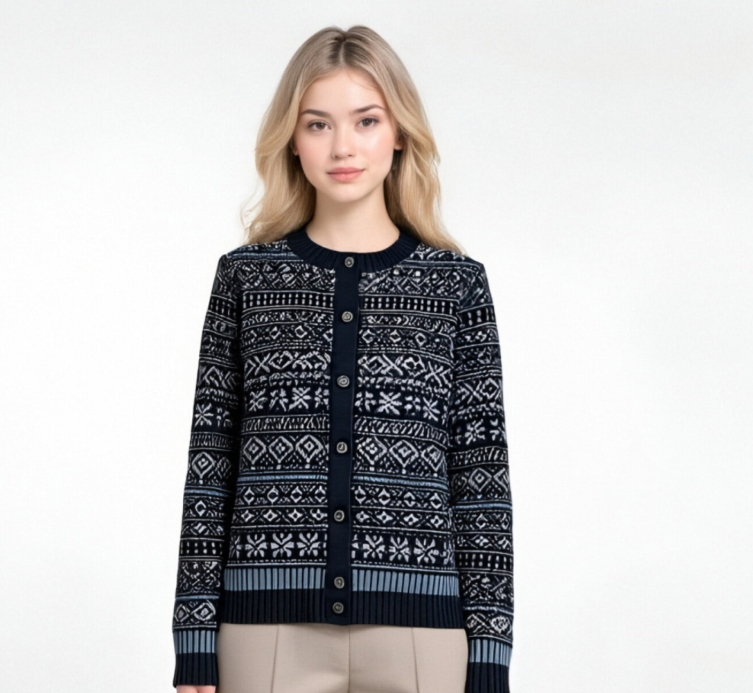 Fair Isle Patterned Cardigan
