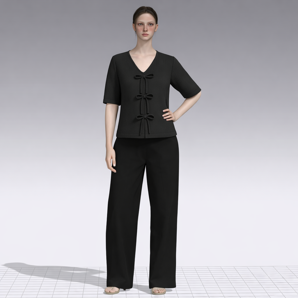 Black Short Sleeve Blouse