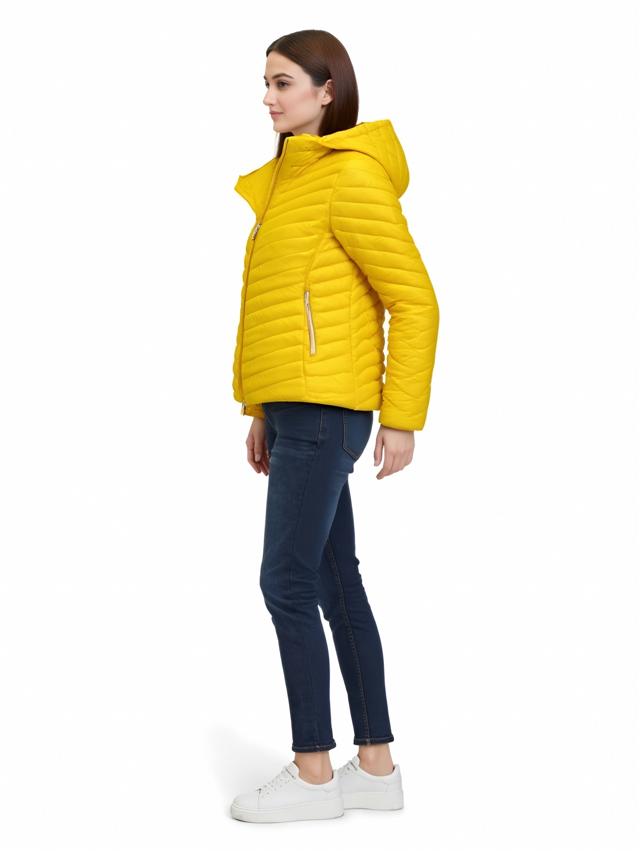 Yellow Hooded Padded Jacket