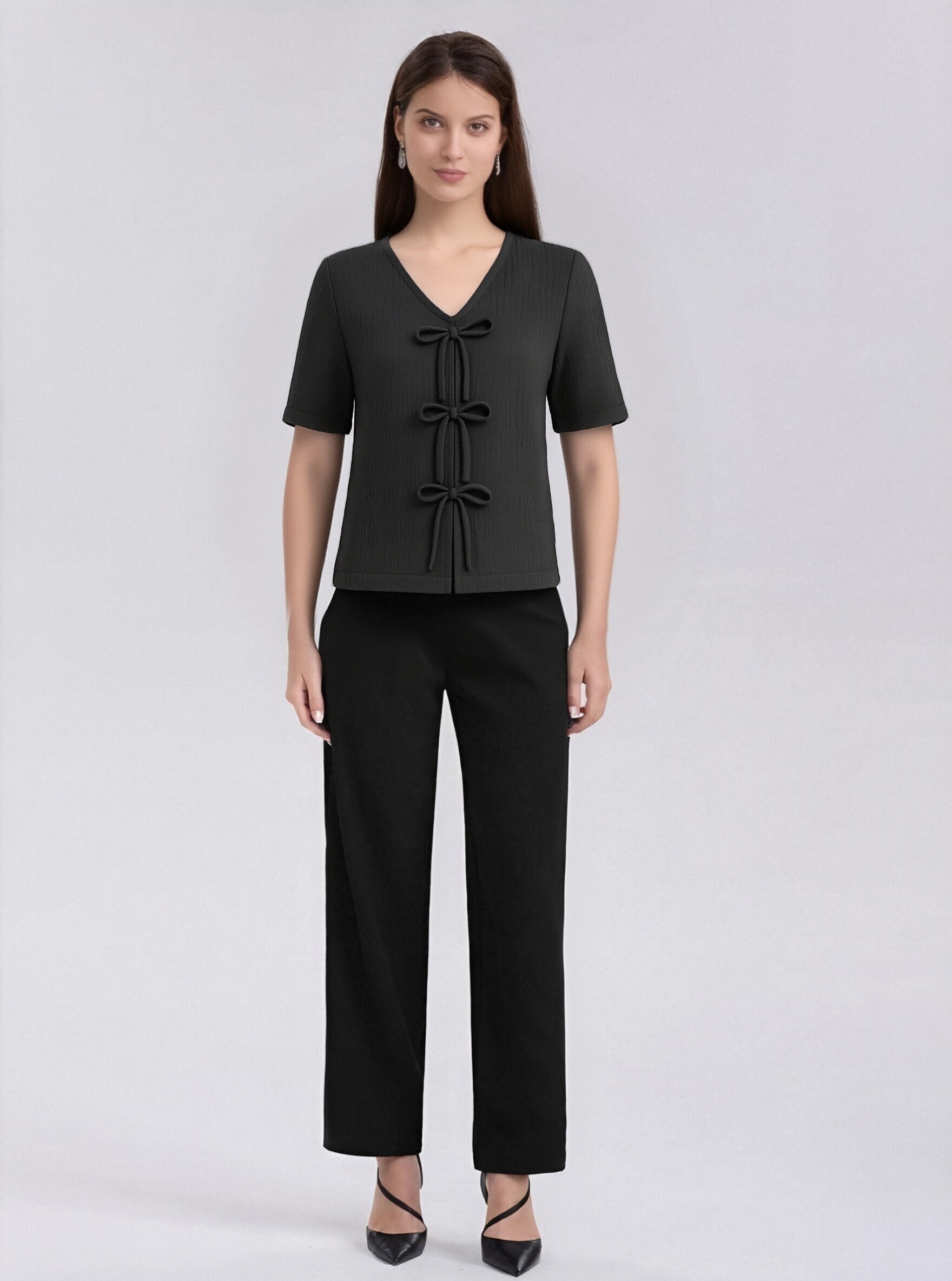 Black Short Sleeve Blouse