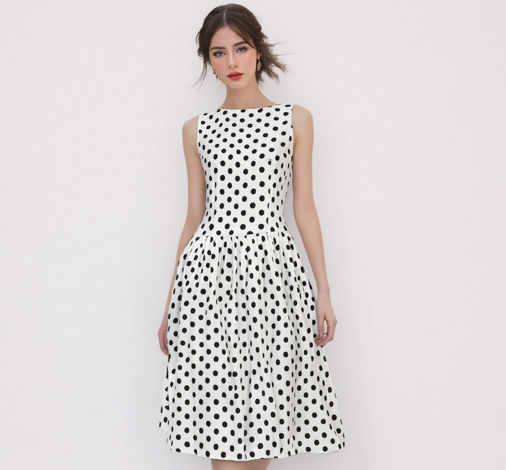 Polka Dot Sleeveless Dress
