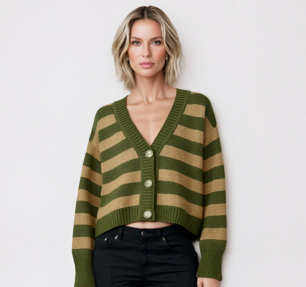 Striped Knit Cardigan