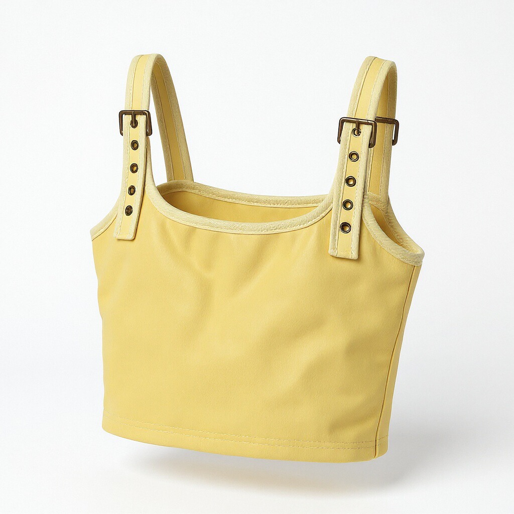 Yellow sleeveless crop top