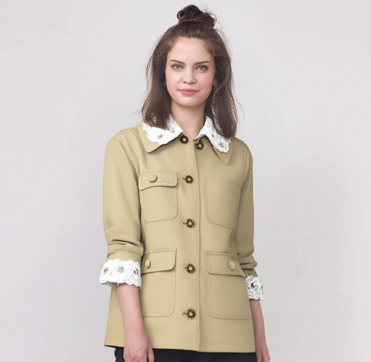 Beige Button-Up Jacket