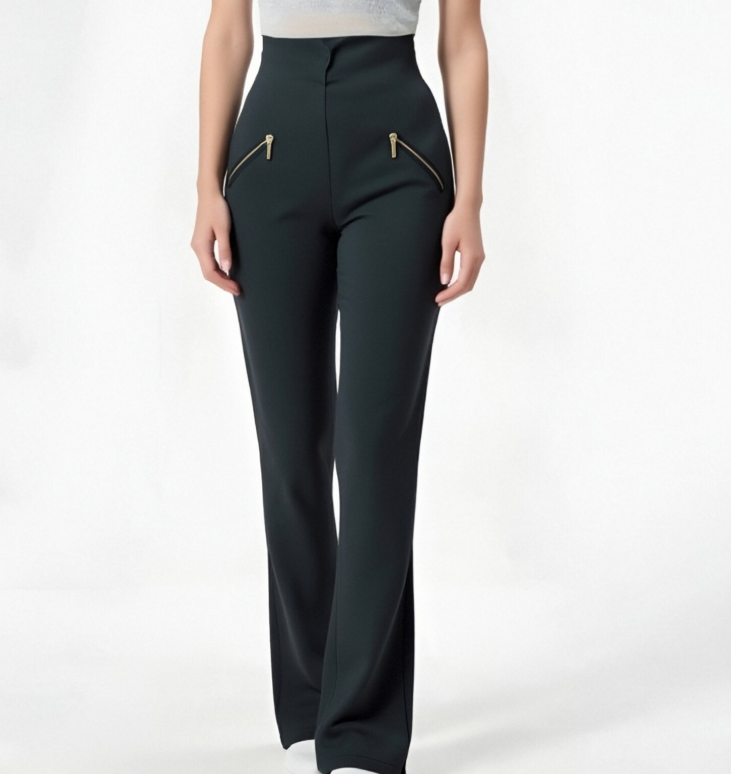 High-waisted black pants