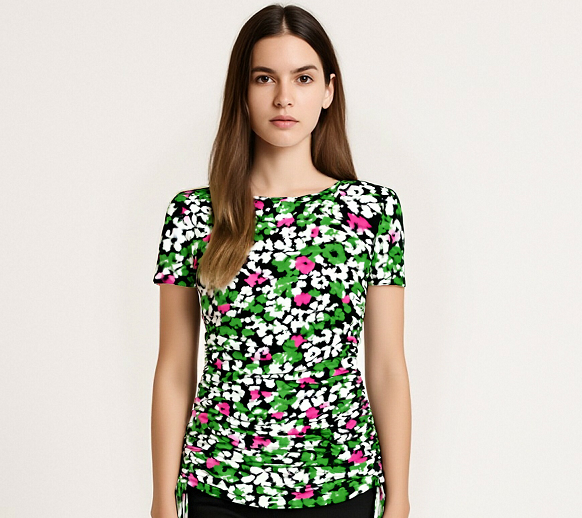 Floral Print Ruched Women's Top
